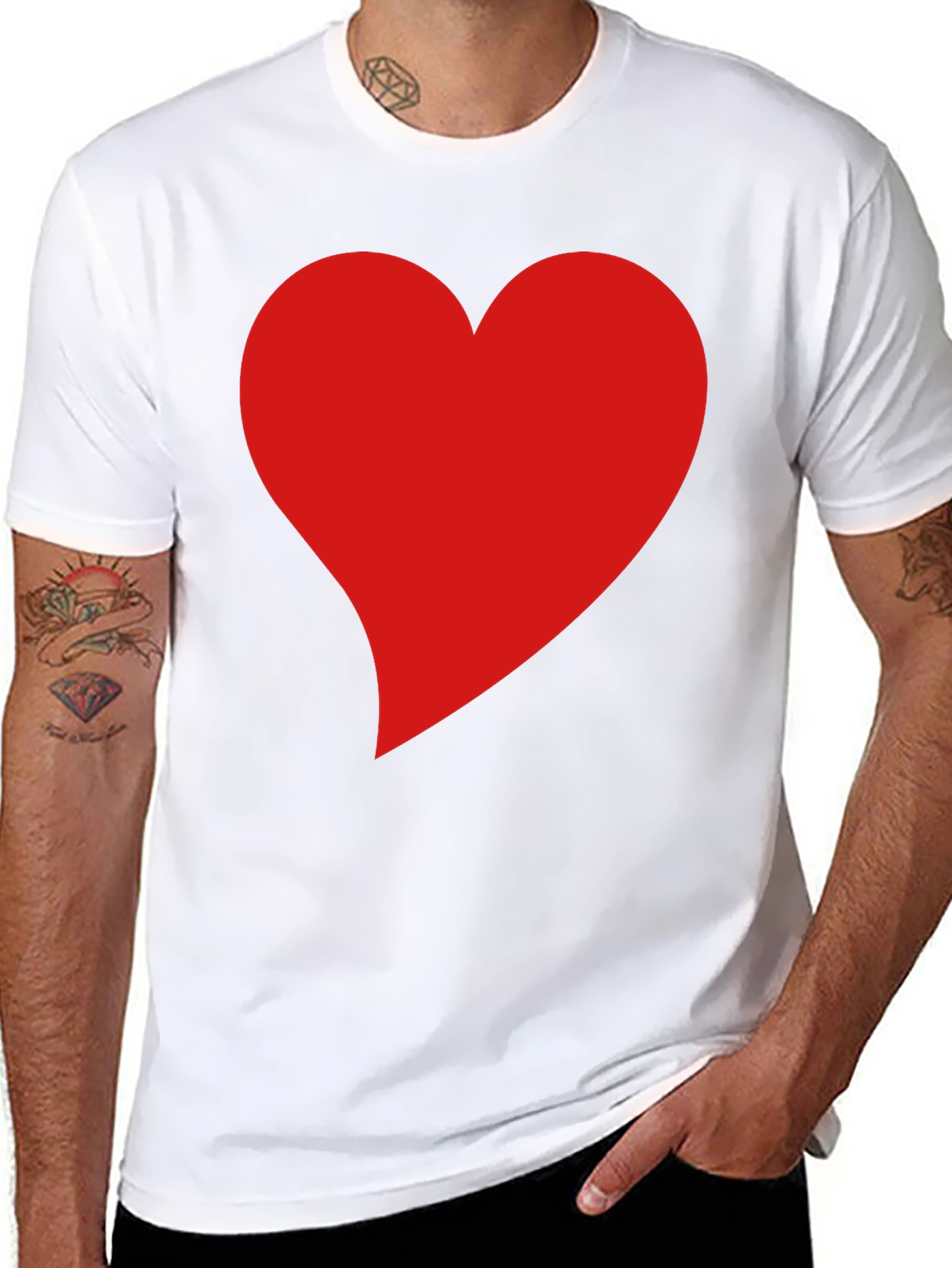 Black Heart Graphic Black T-Shirt - Stylish Casual Wear view 8