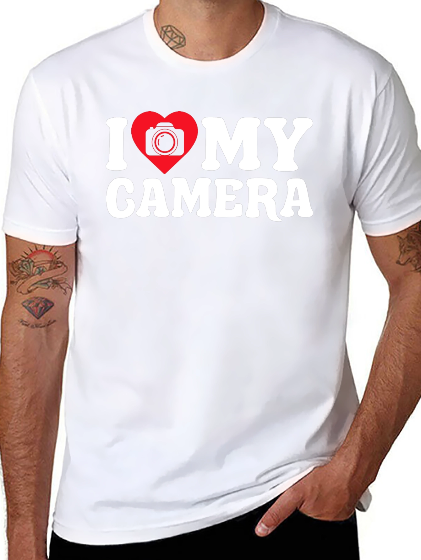 Black I Love My Camera Graphic T-Shirt - Photographer Tee view 8
