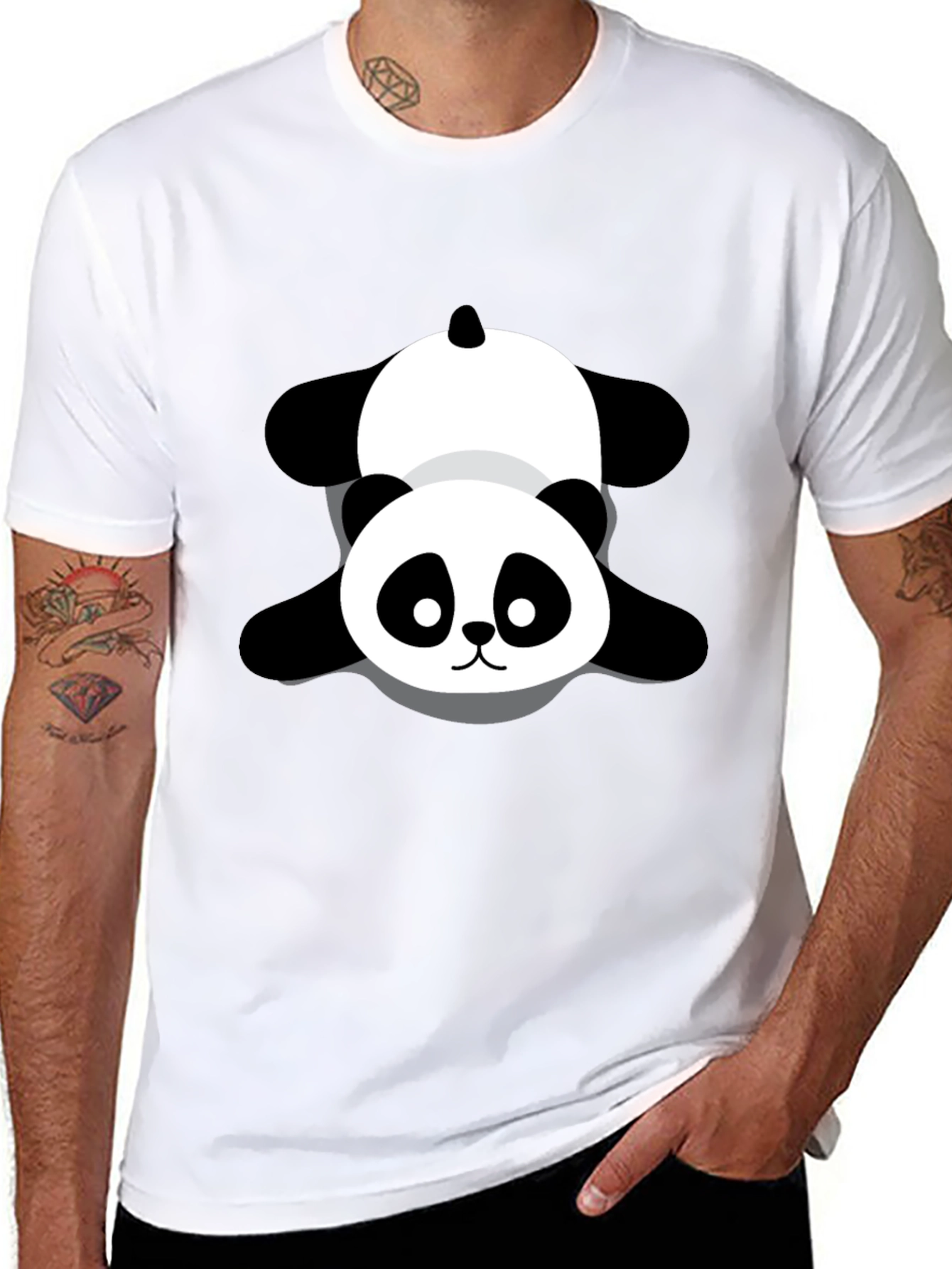 Black Cute Panda Graphic Tee - Soft & Stylish view 8