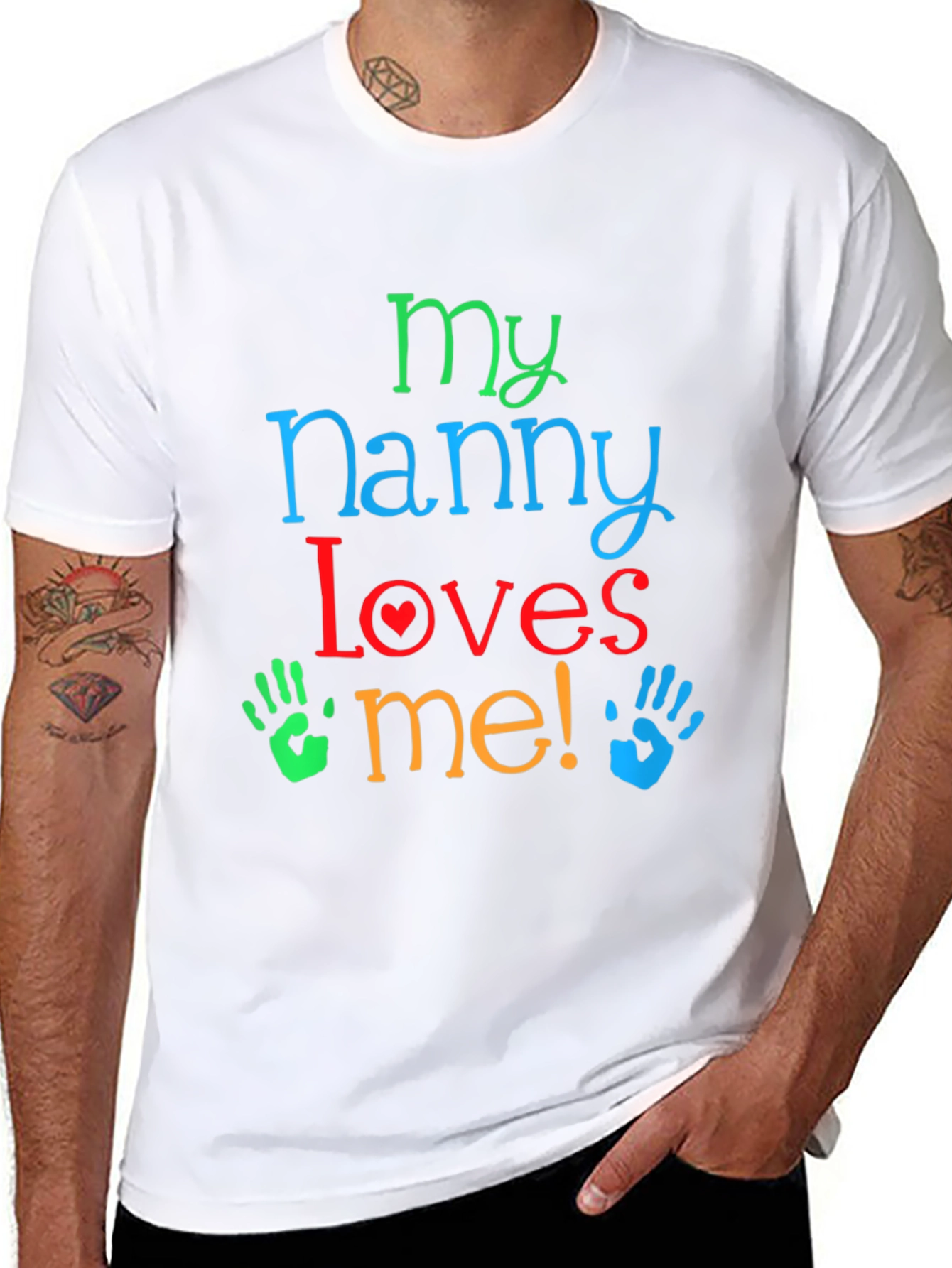Black My Nanny Loves Me! Black T-Shirt view 8