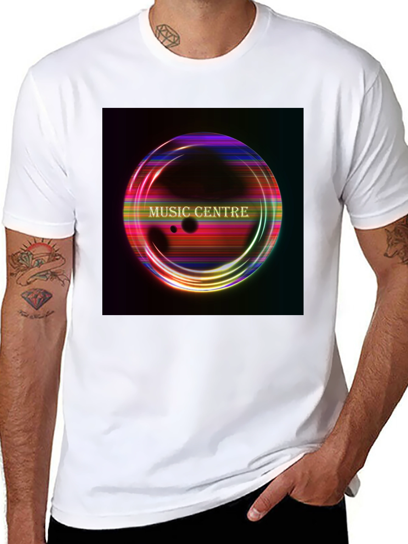 Black Music Centre Graphic Black T-Shirt view 8
