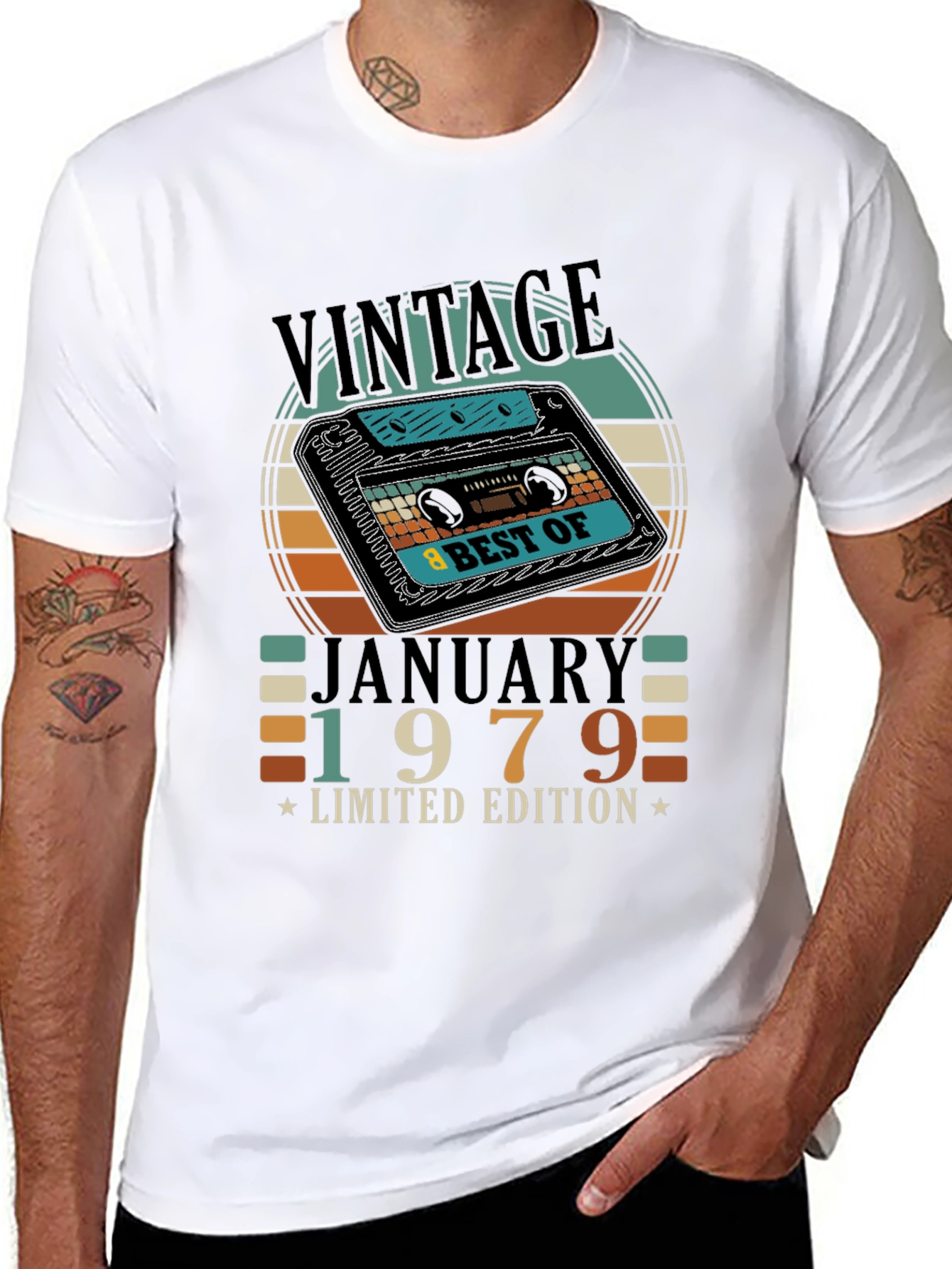 Black Vintage January 1979 Limited Edition Cassette T-Shirt view 8