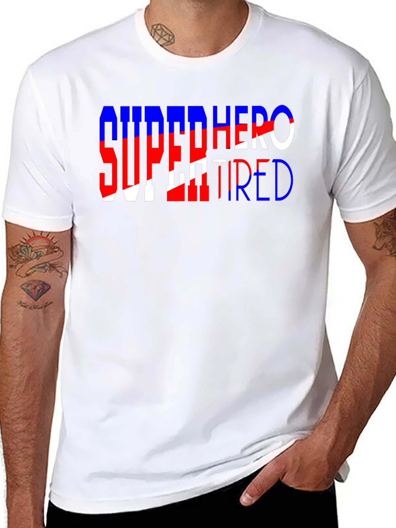 Black Superhero Retired T-Shirt Funny Graphic Tee view 8