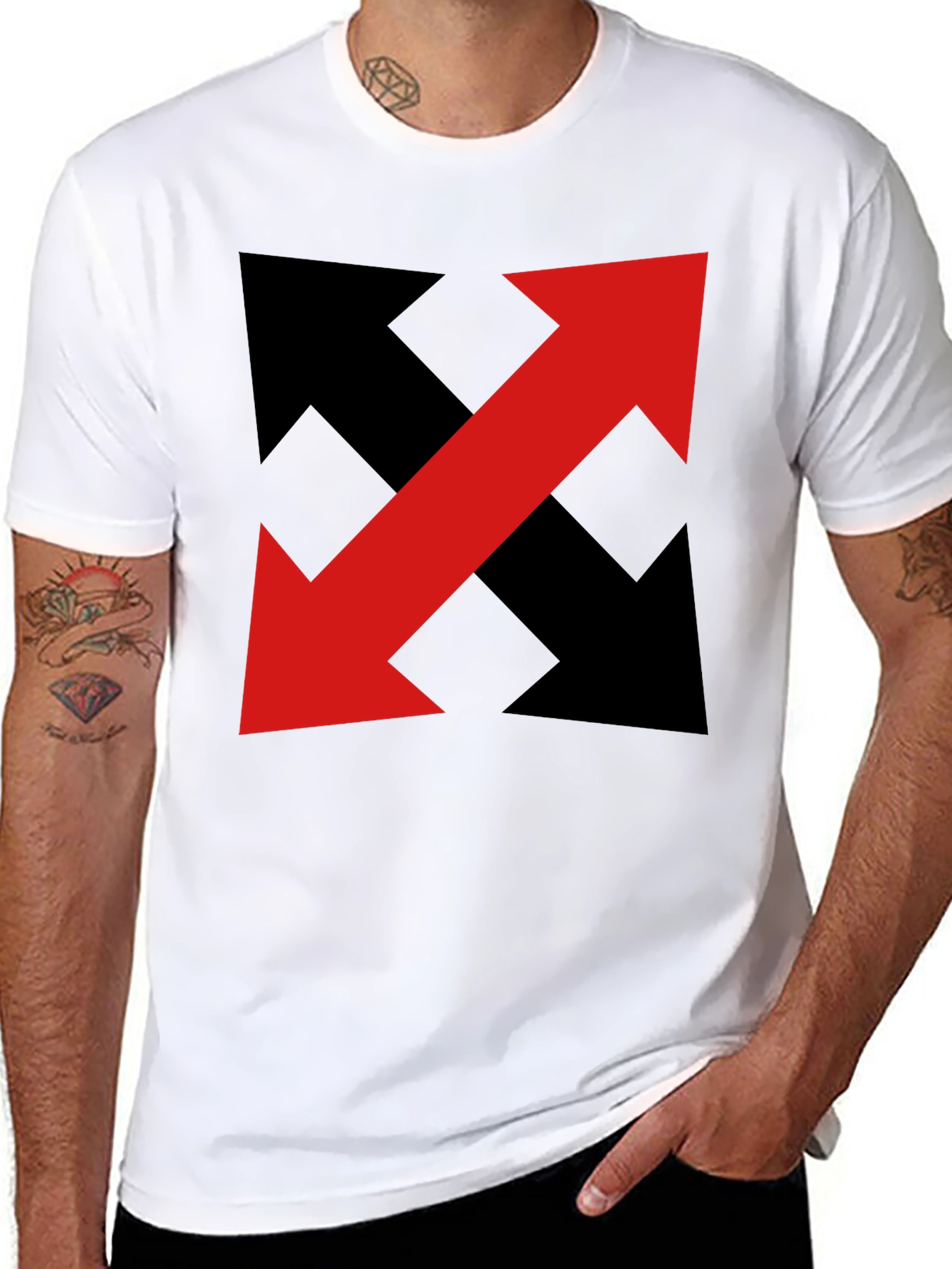 Black Arrow T-Shirt - Bold Graphic Print view 8