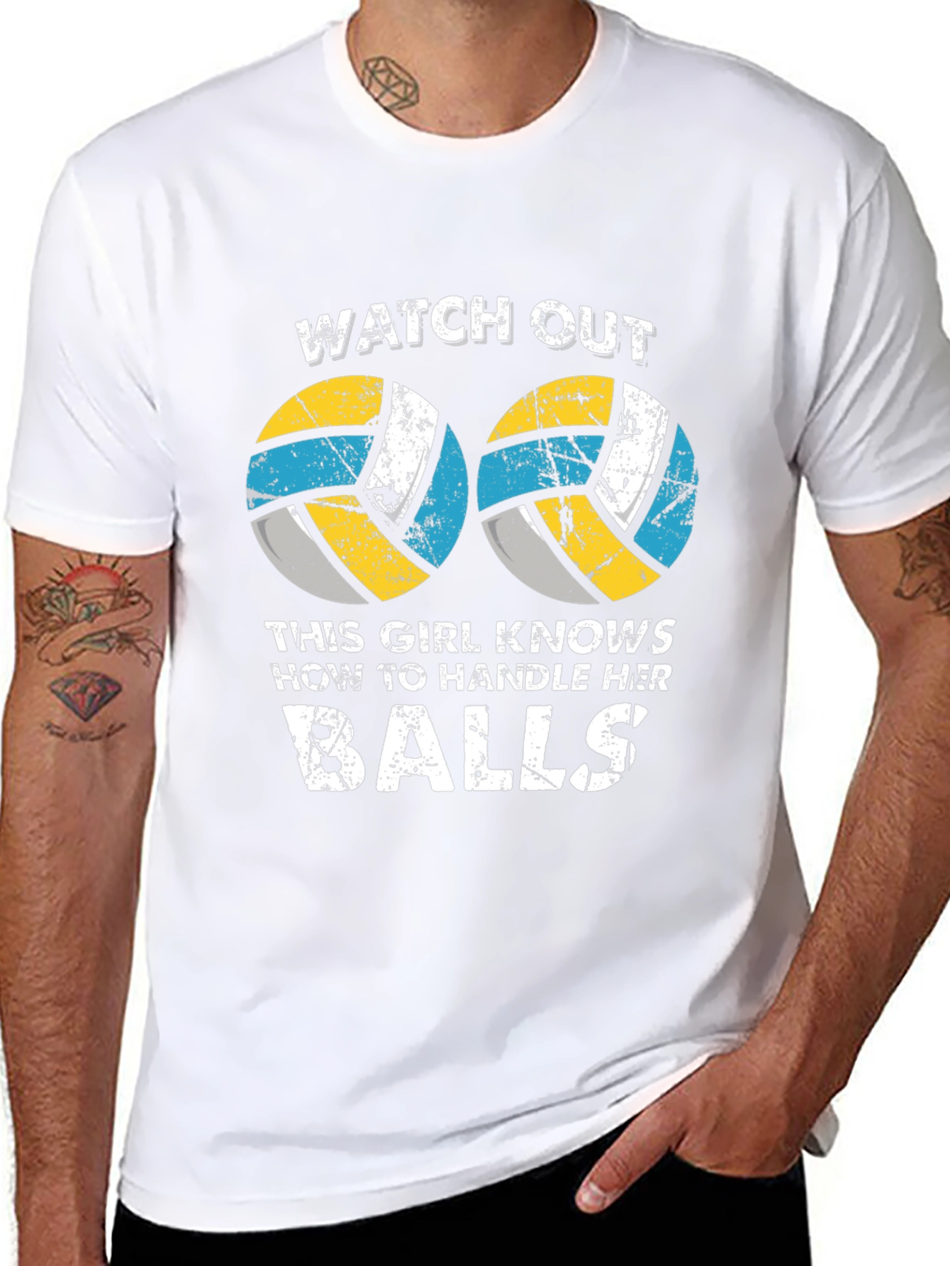Black Funny Volleyball Graphic T-Shirt view 8