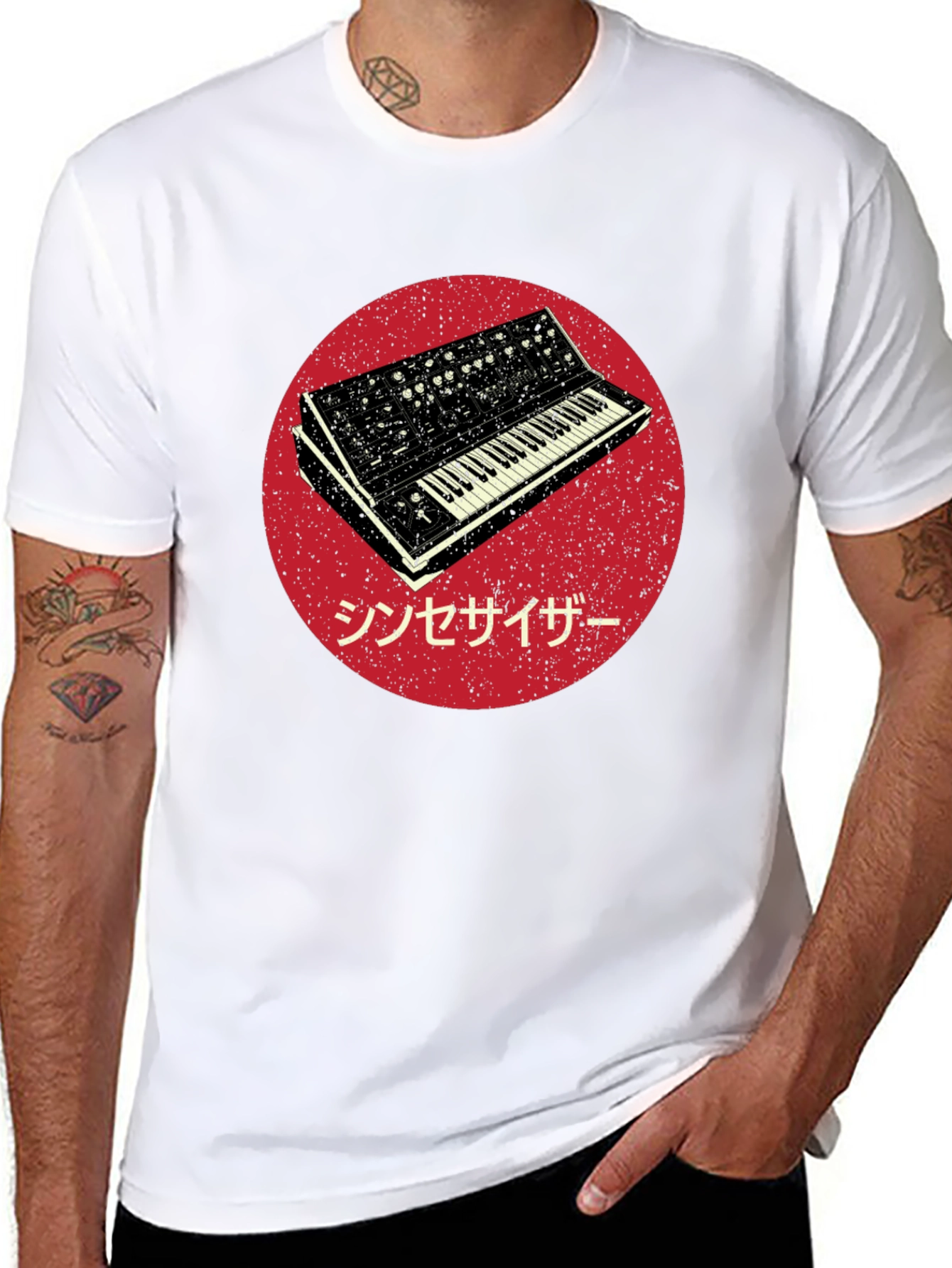 Black Synthesizer Graphic Tee - Retro Music Lover Shirt view 8