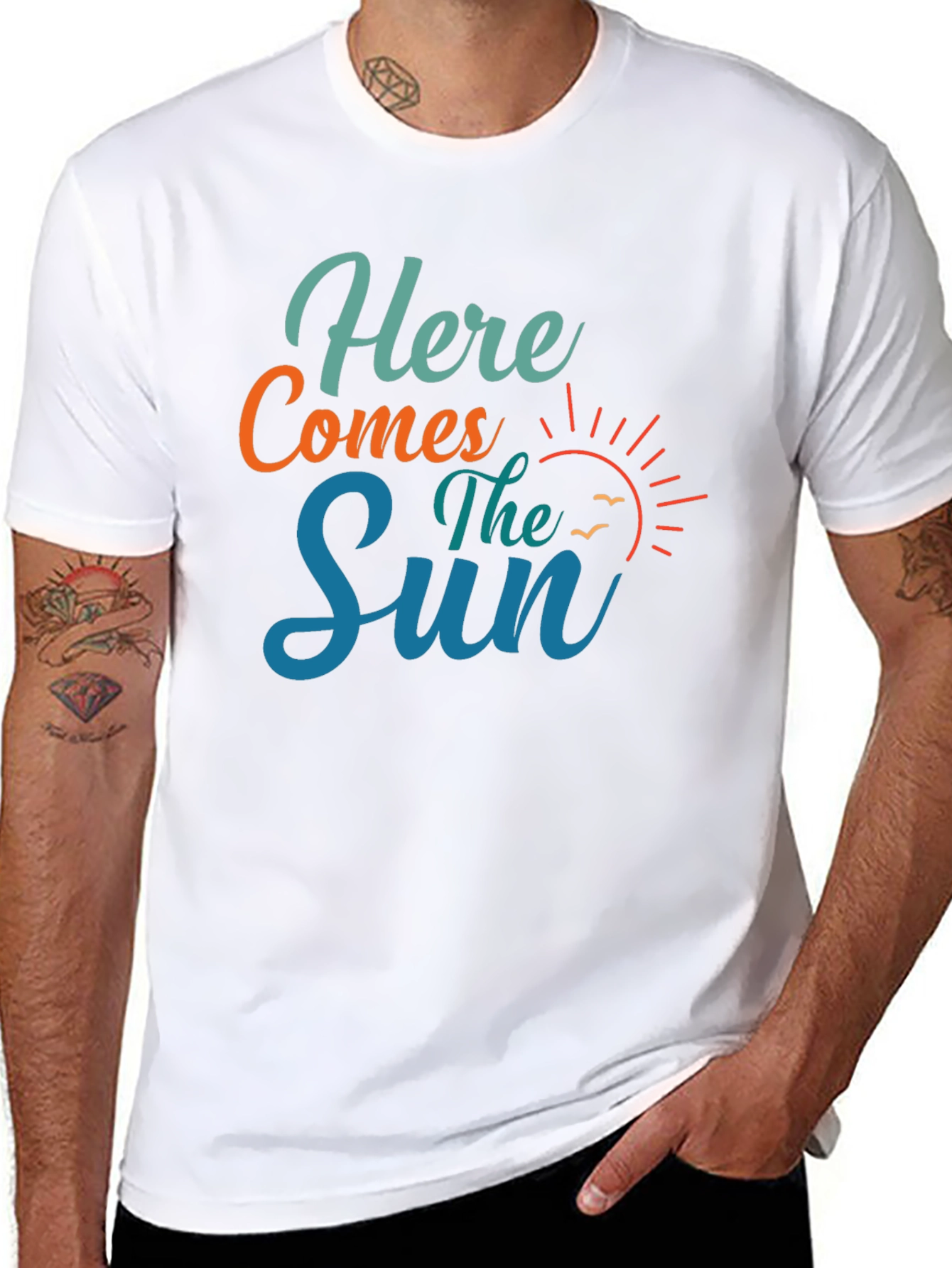 Black Here Comes The Sun Graphic Tee - Black view 8