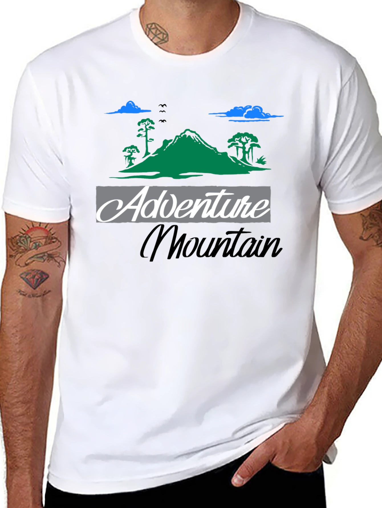 Black Adventure Mountain Graphic Tee - Black T-Shirt view 8