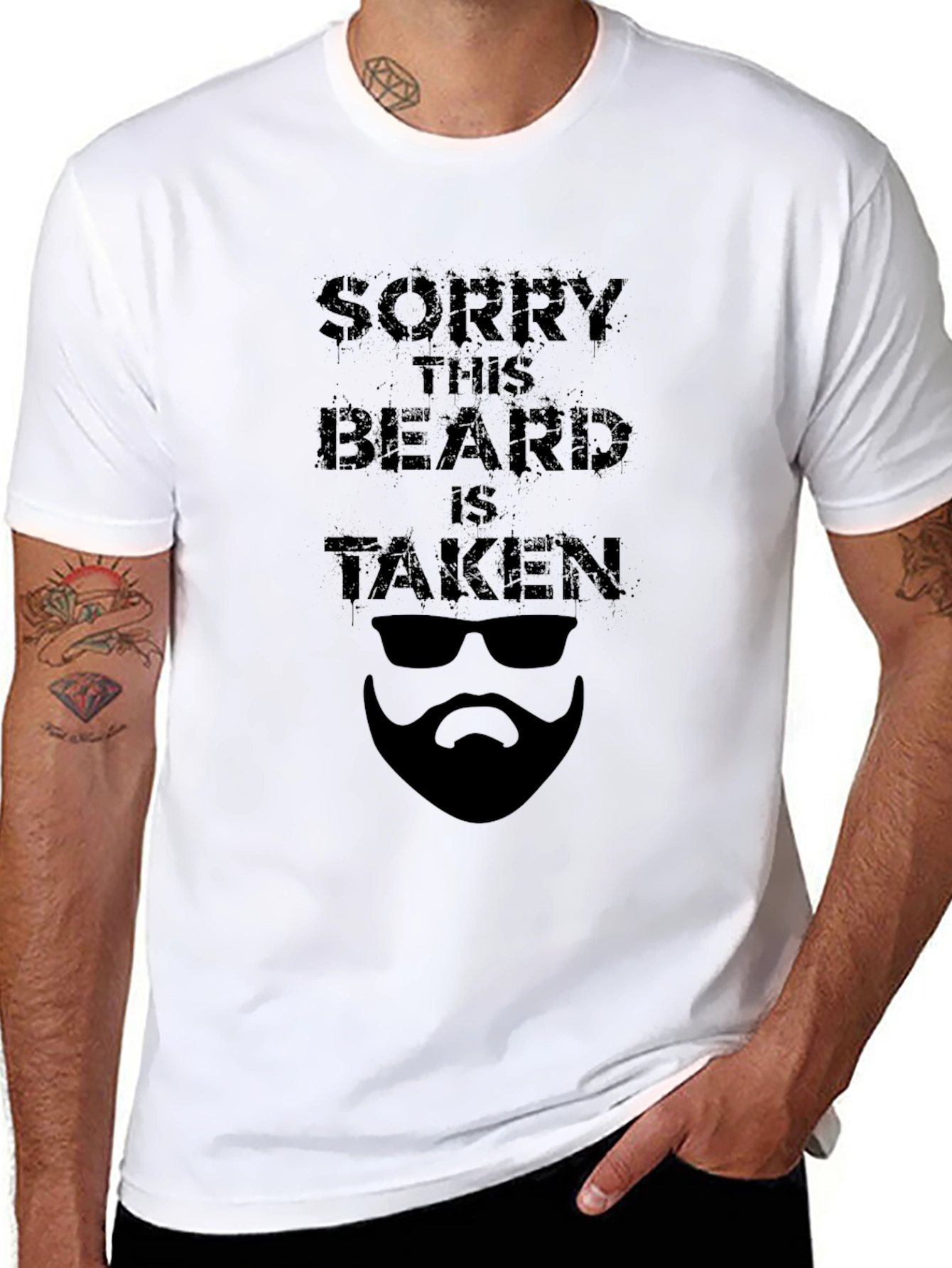 Black Sorry This Beard Is Taken T-Shirt view 8