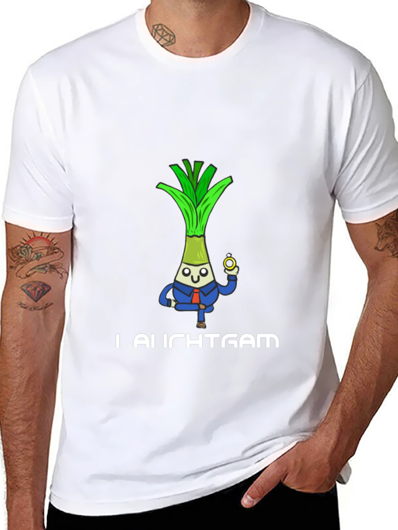Black Funny Leek Groom T-Shirt - I Leek That Gam view 8