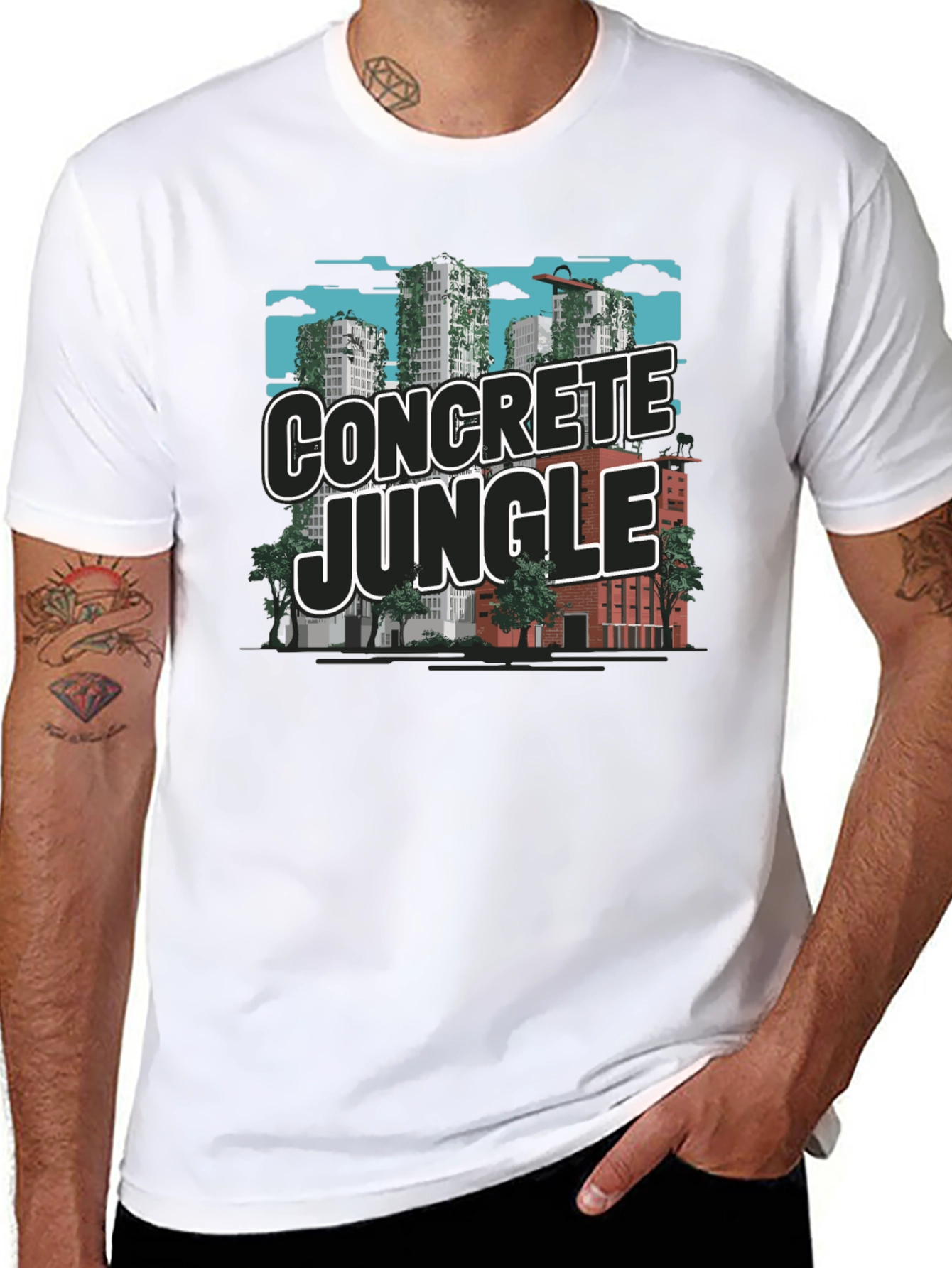 Black Concrete Jungle Graphic Tee - Urban Style view 8