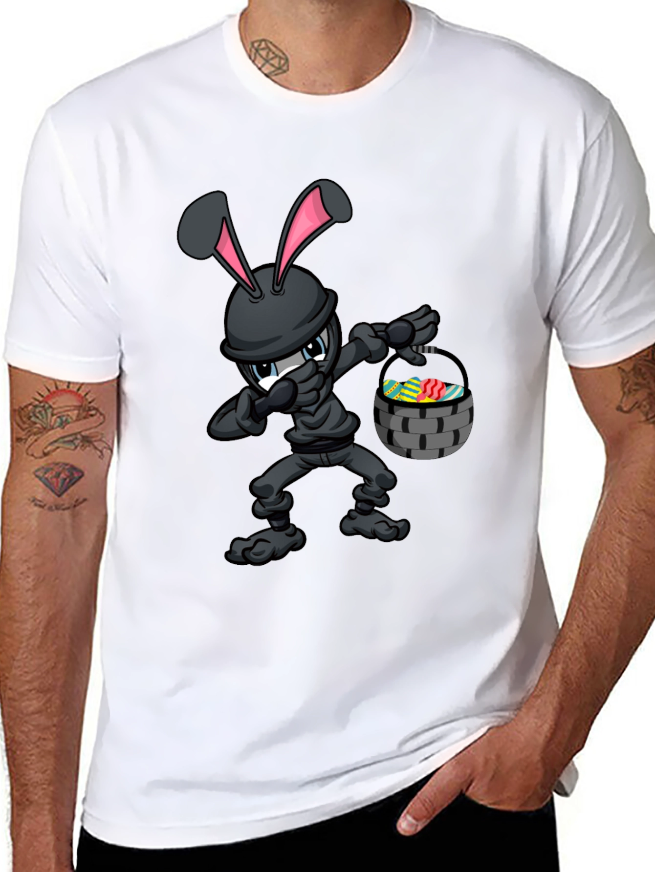 Black Ninja Easter Bunny T-Shirt view 8