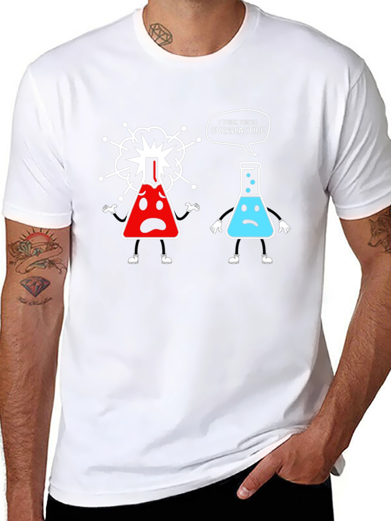 Black Funny Chemistry T-Shirt - Overreacting Science Tee view 8