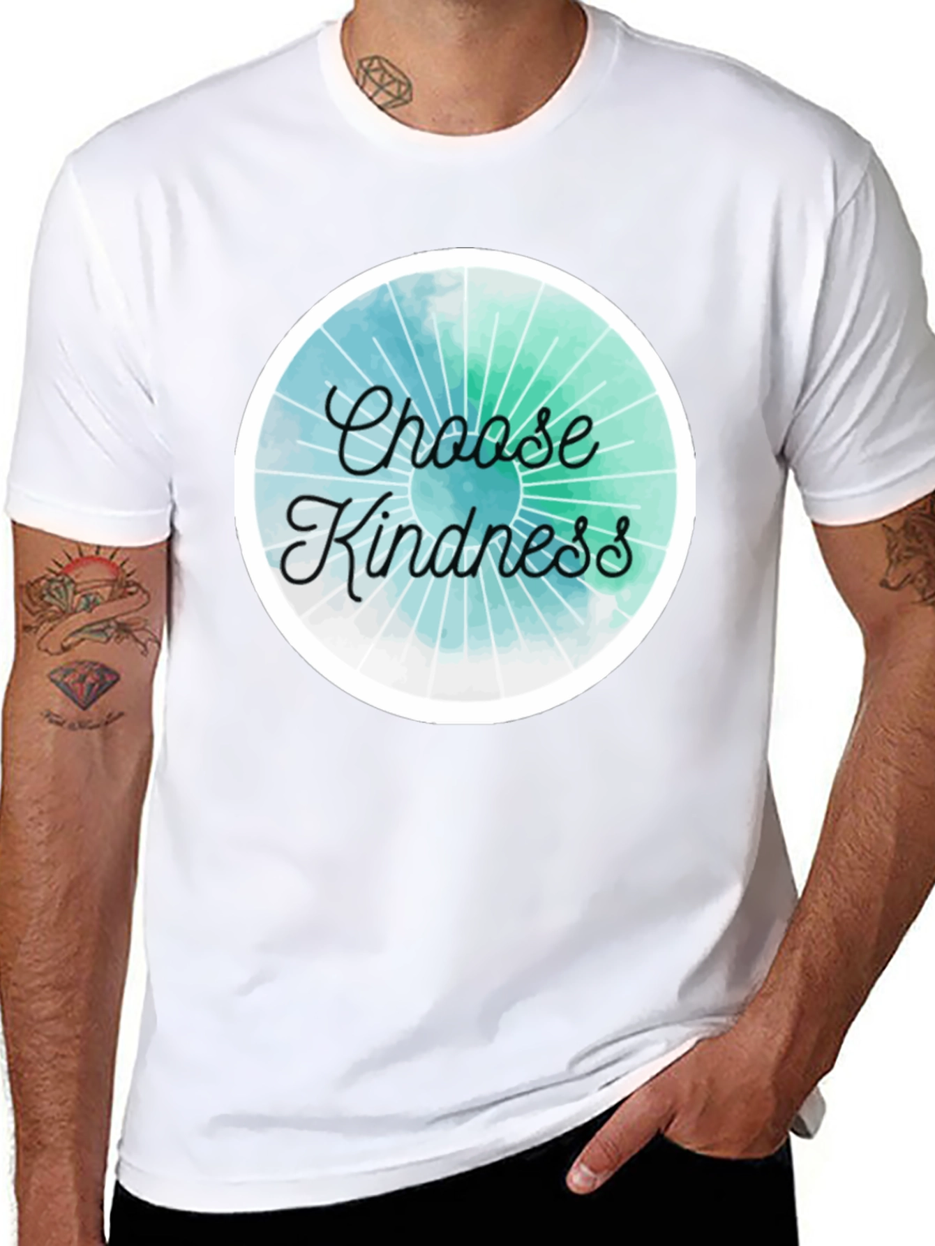 Black Choose Kindness Graphic Tee - Black Cotton Blend view 8