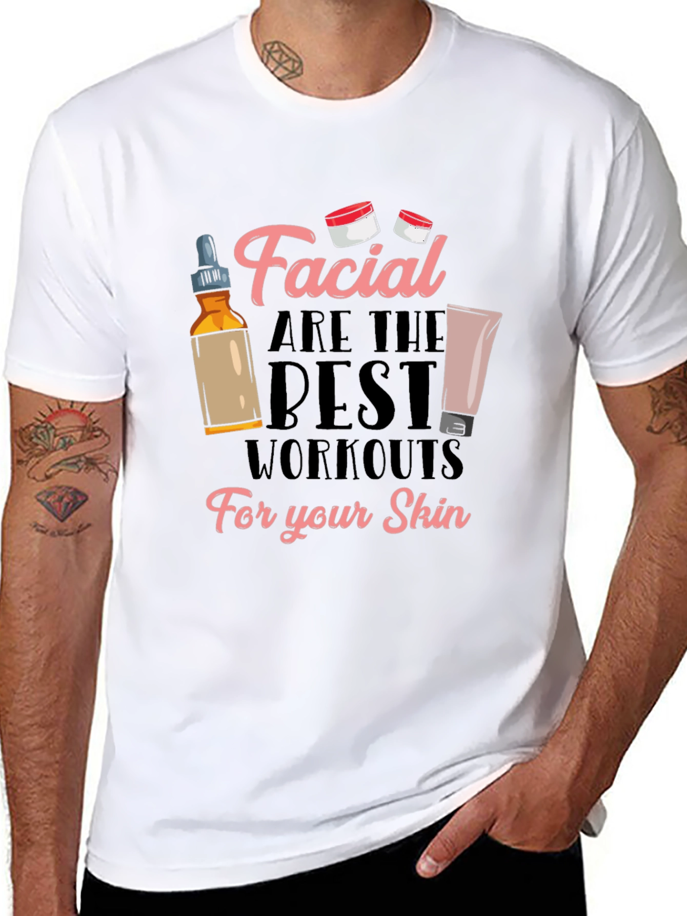 Black Facial Workout T-Shirt: Skin Care Tee view 8