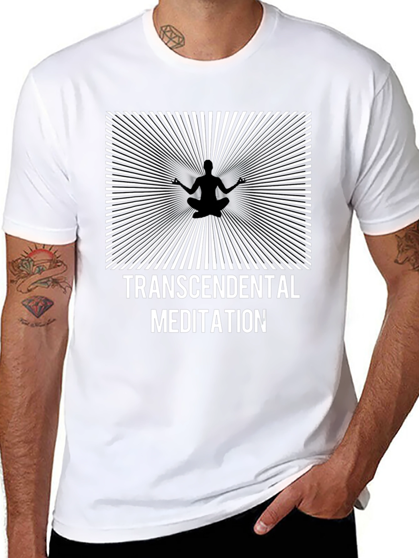 Black Transcendental Meditation T-Shirt - Mindful Design view 8