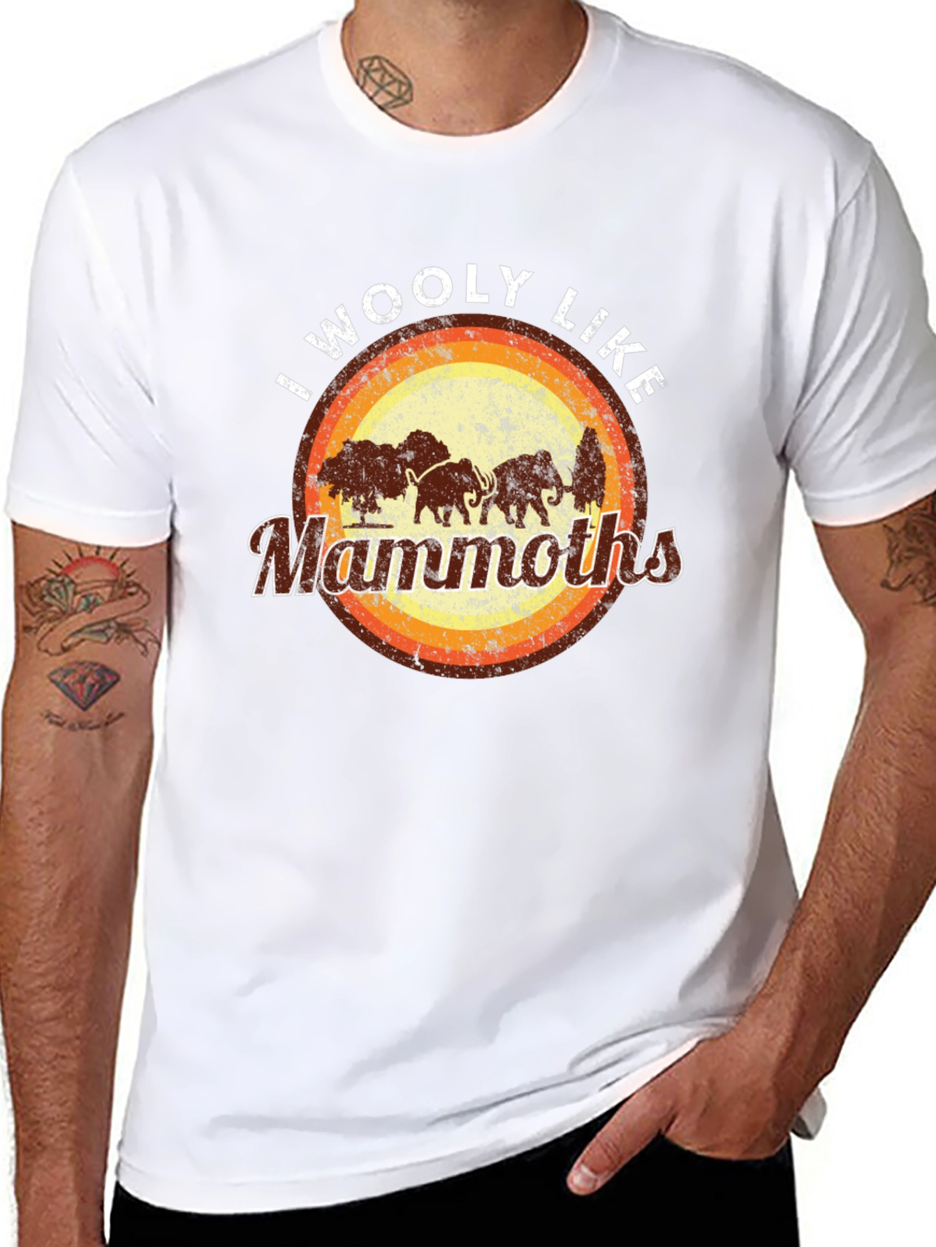 Black I Woolly Like Mammoths Black T-Shirt view 8