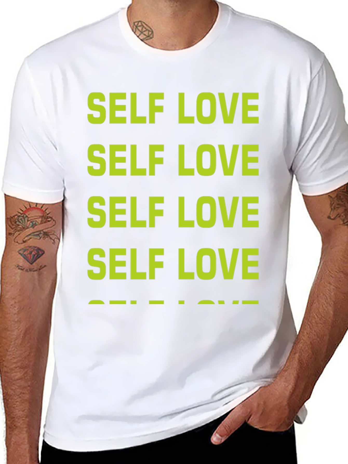 Black Self Love T-Shirt - Positive Message Tee view 8