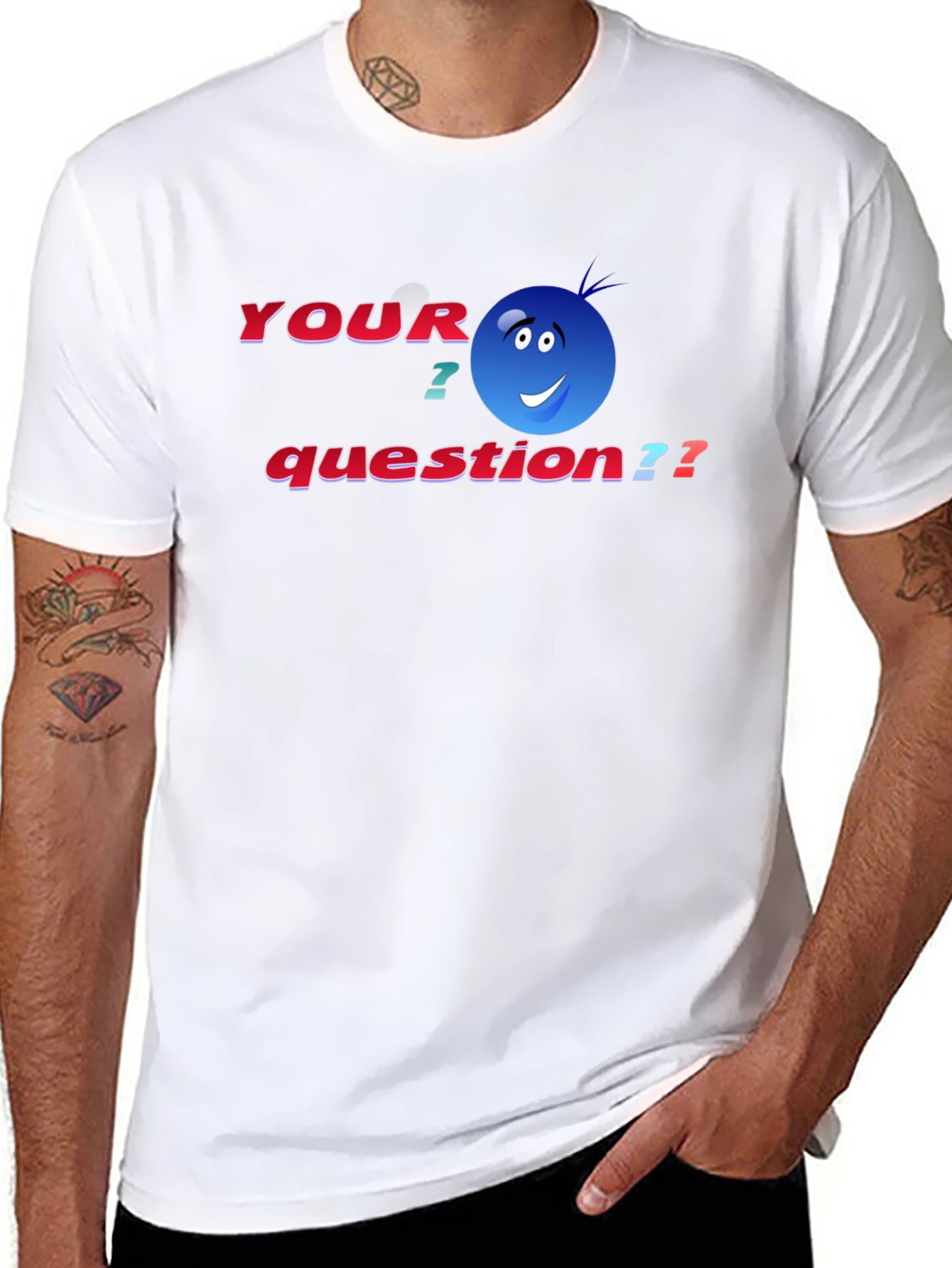 Black Your Question T-Shirt - Funny Graphic Tee view 8