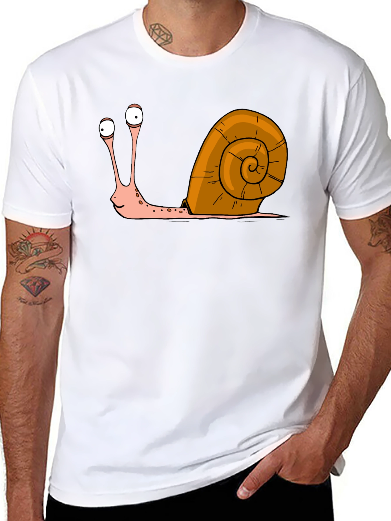 Black Funny Snail Graphic T-Shirt - Quirky Casual Tee view 8