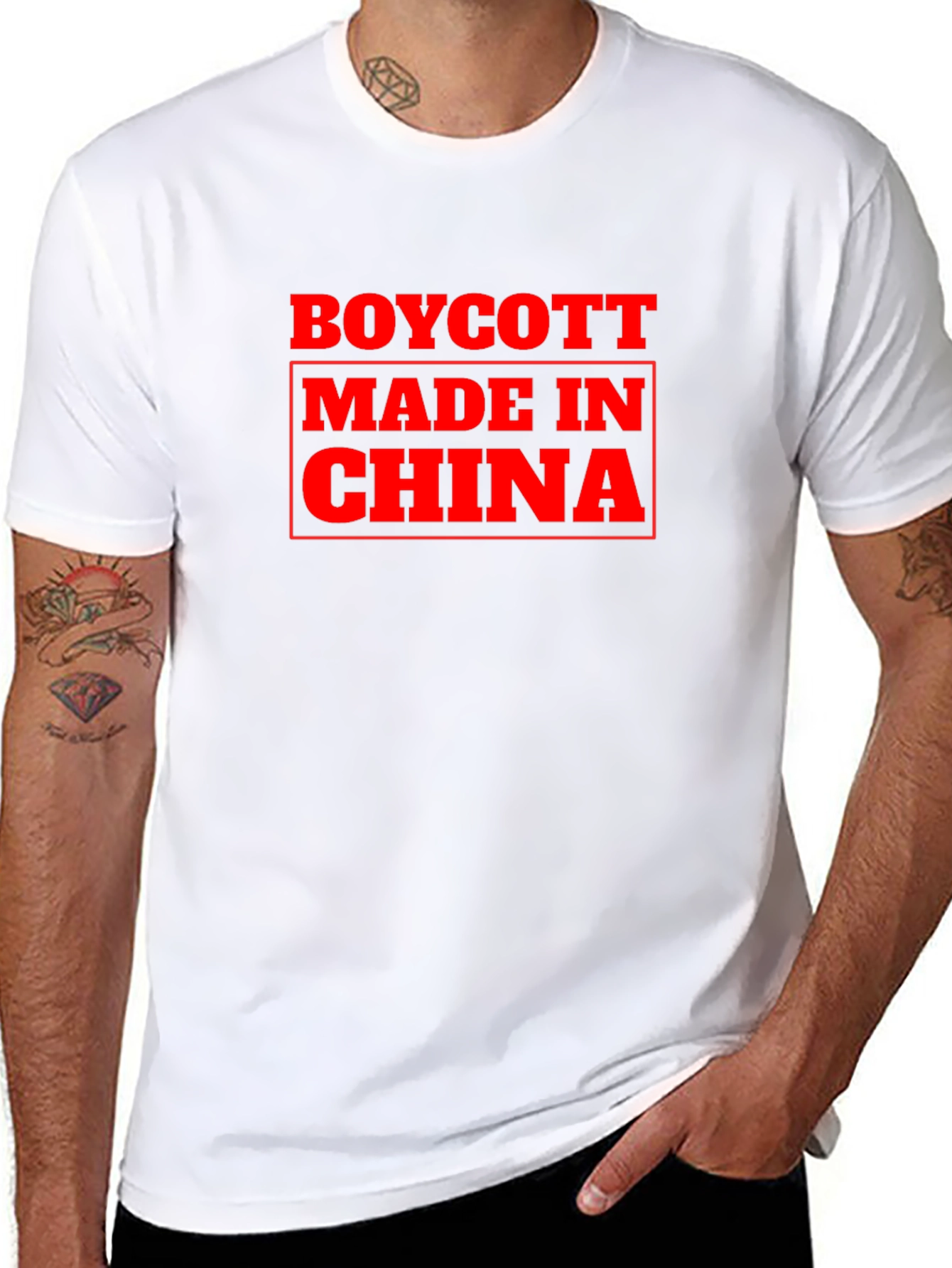 Black Boycott Made in China Graphic Tee view 8