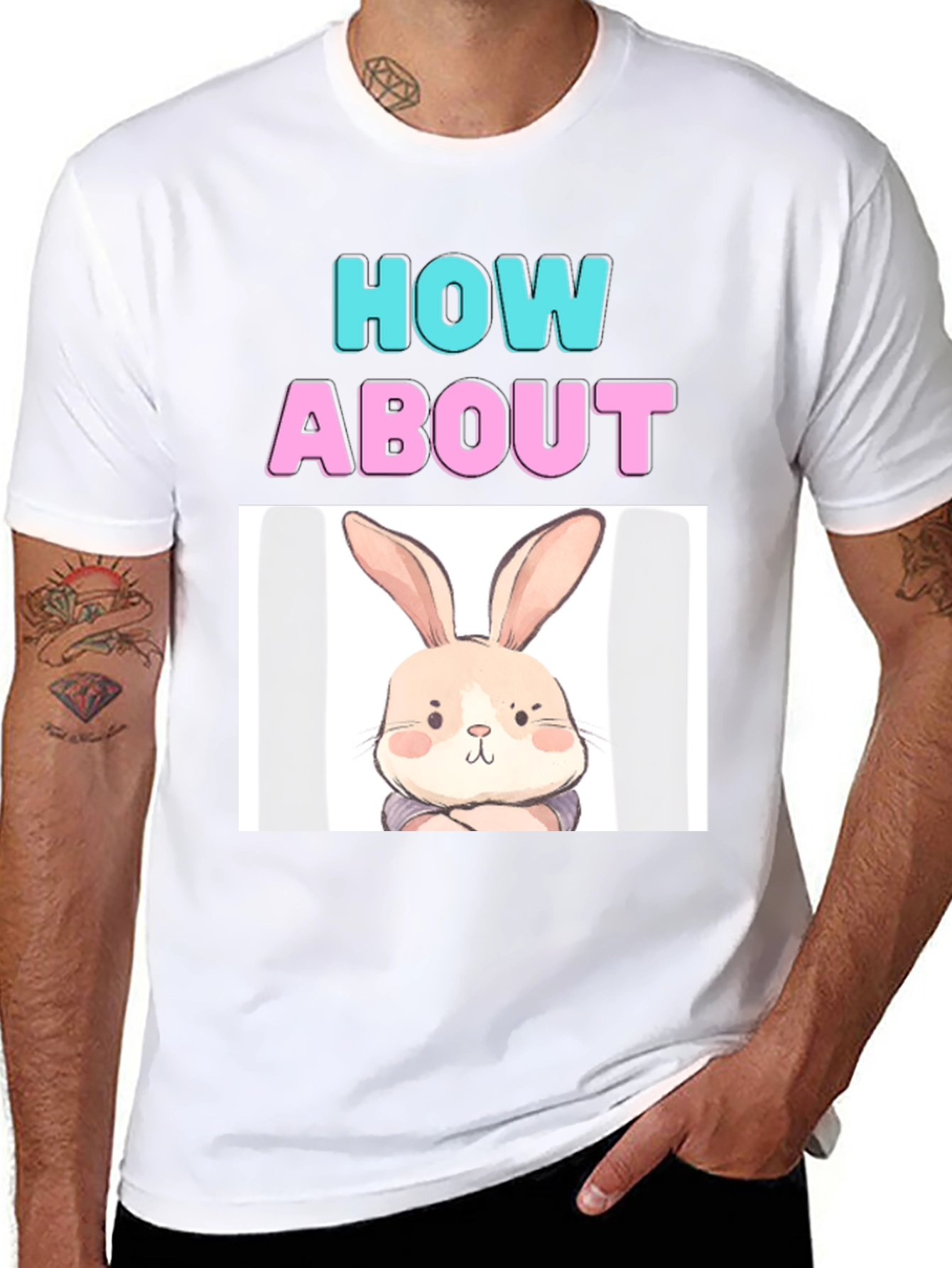 Black How About Bunny T-Shirt - Cute & Comfy view 8