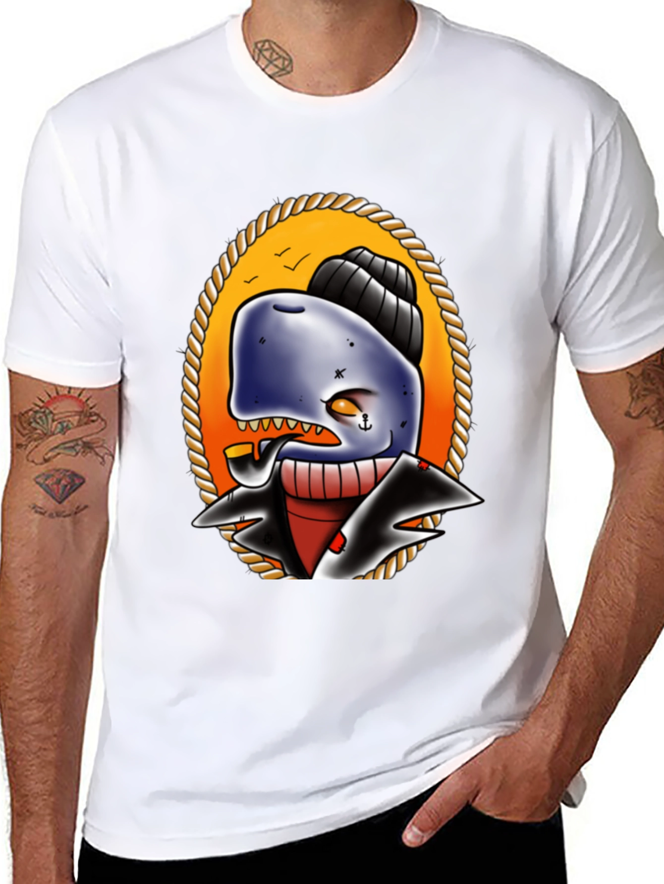 Black Whale Captain Graphic T-Shirt view 8