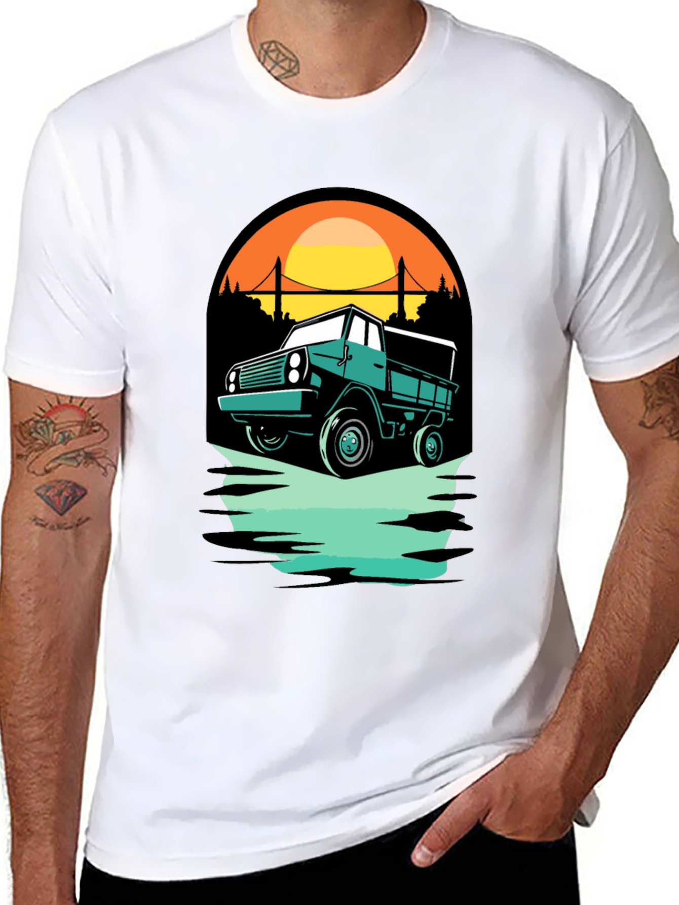 Black Vintage Truck Graphic Tee - Adventure Ready view 8