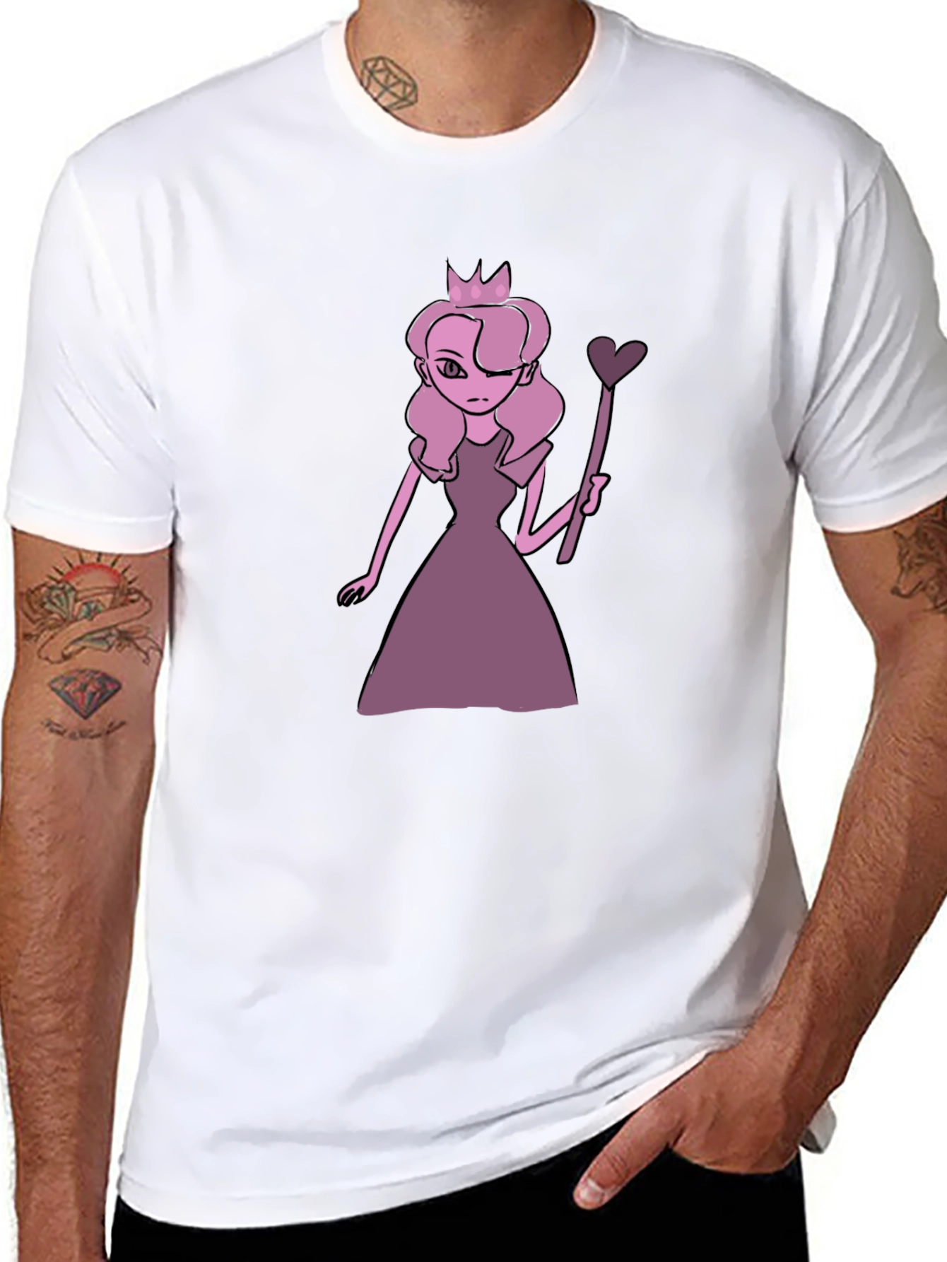 Black Queen Cartoon Graphic Black T-Shirt view 8