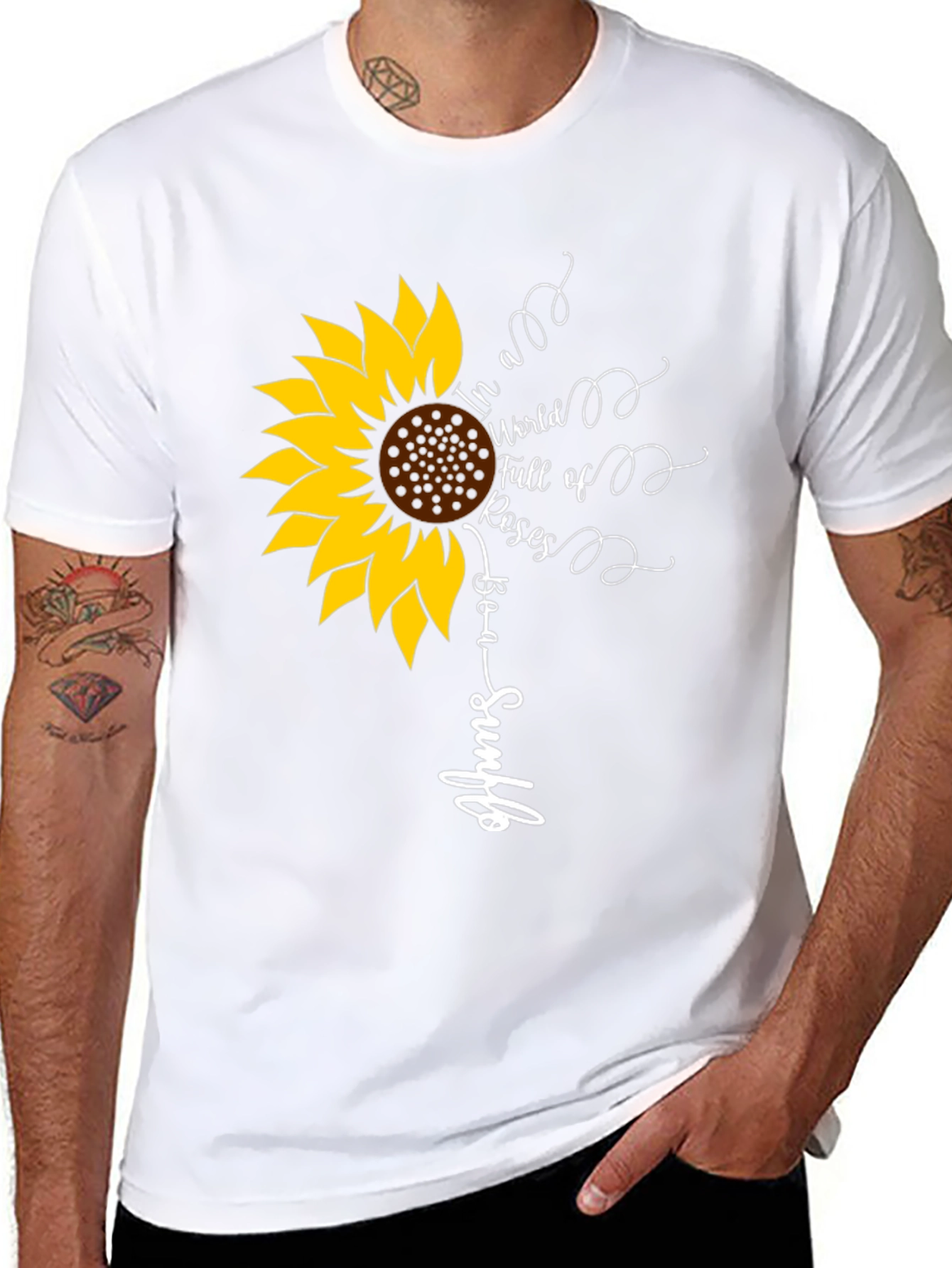 Black Sunflower Graphic Tee - Be a Sunflower view 8