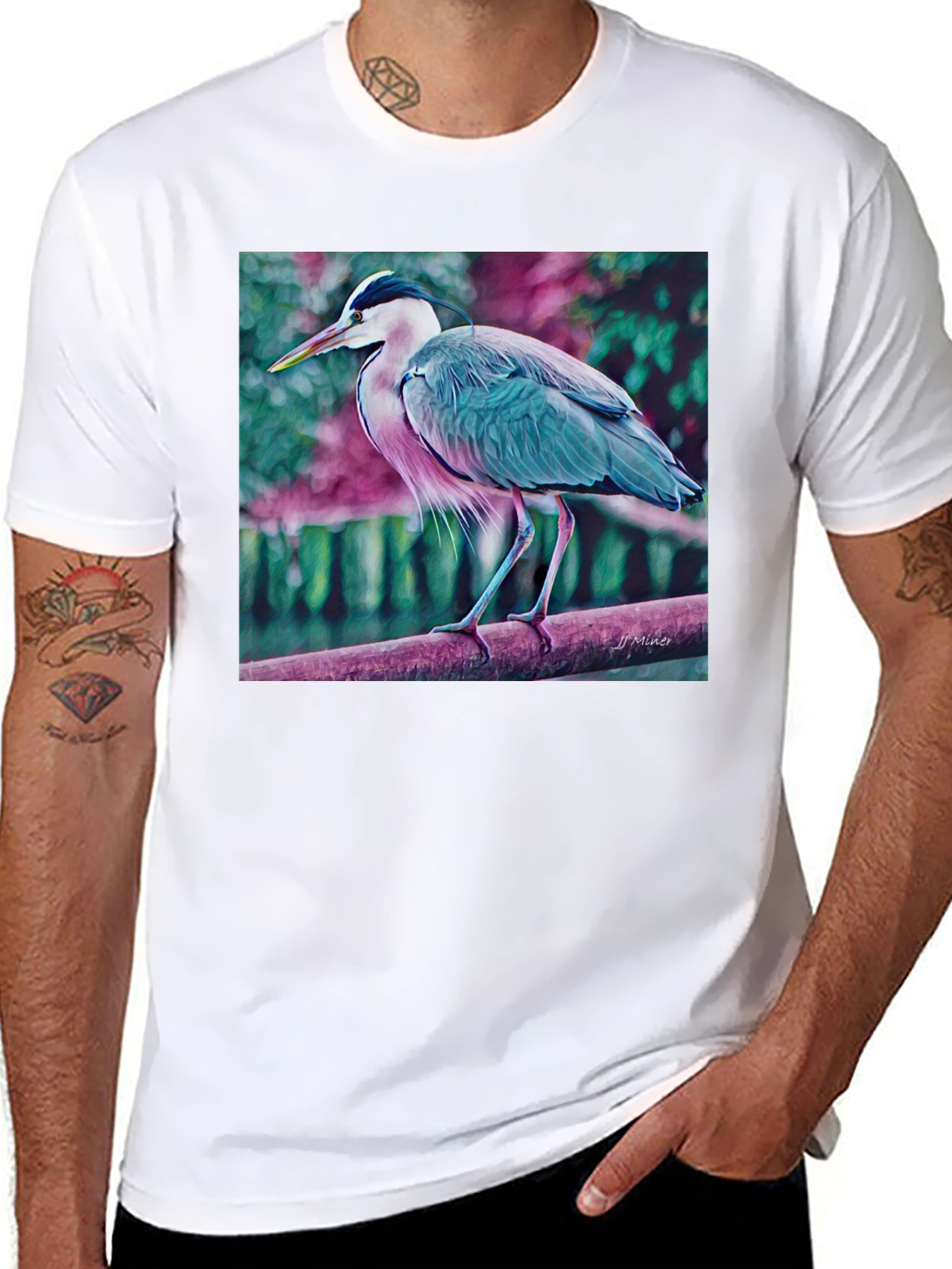 Black Heron Graphic T-Shirt - Nature Inspired Tee view 8