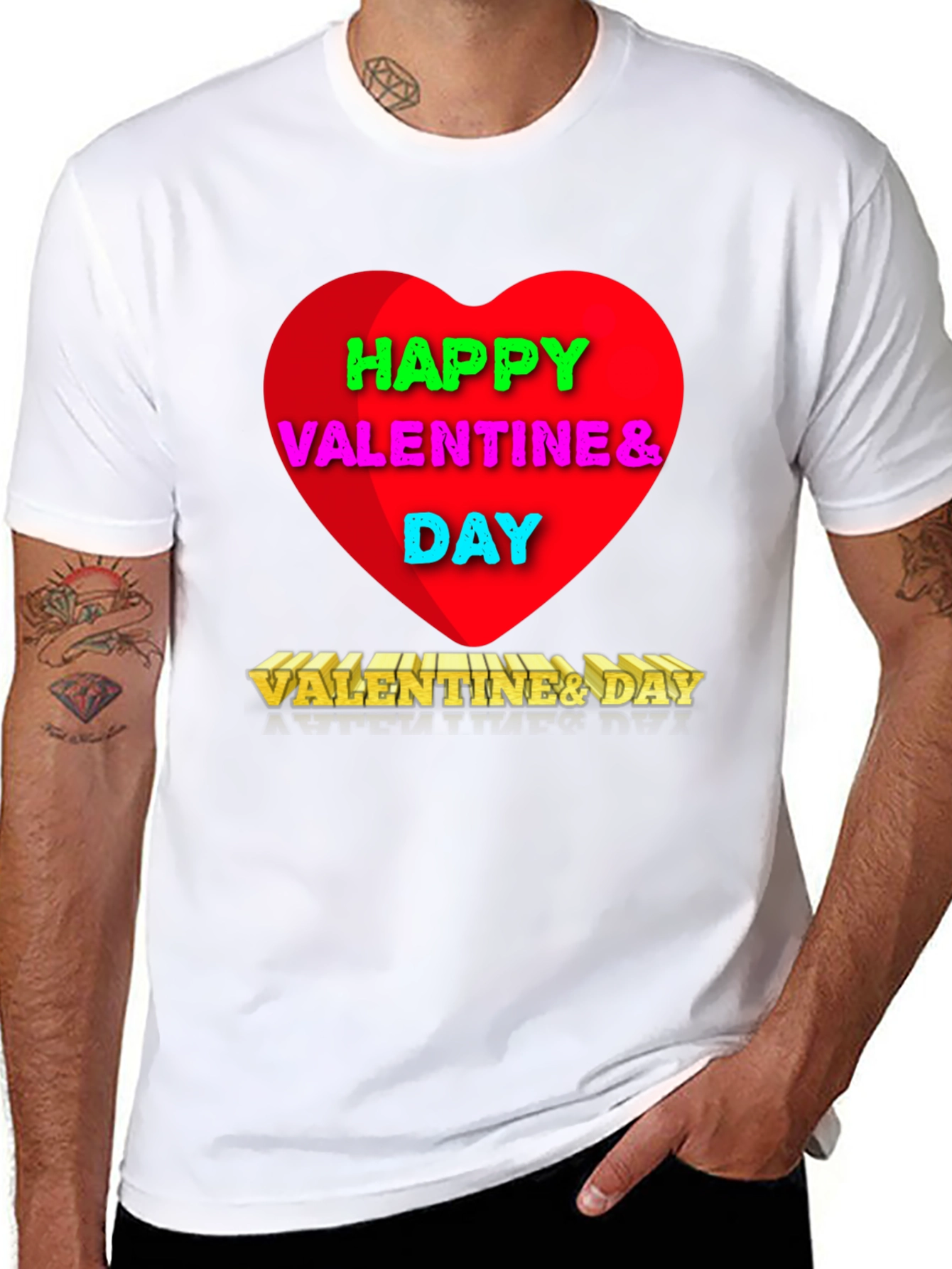 Black Happy Valentine's Day Graphic T-Shirt view 8