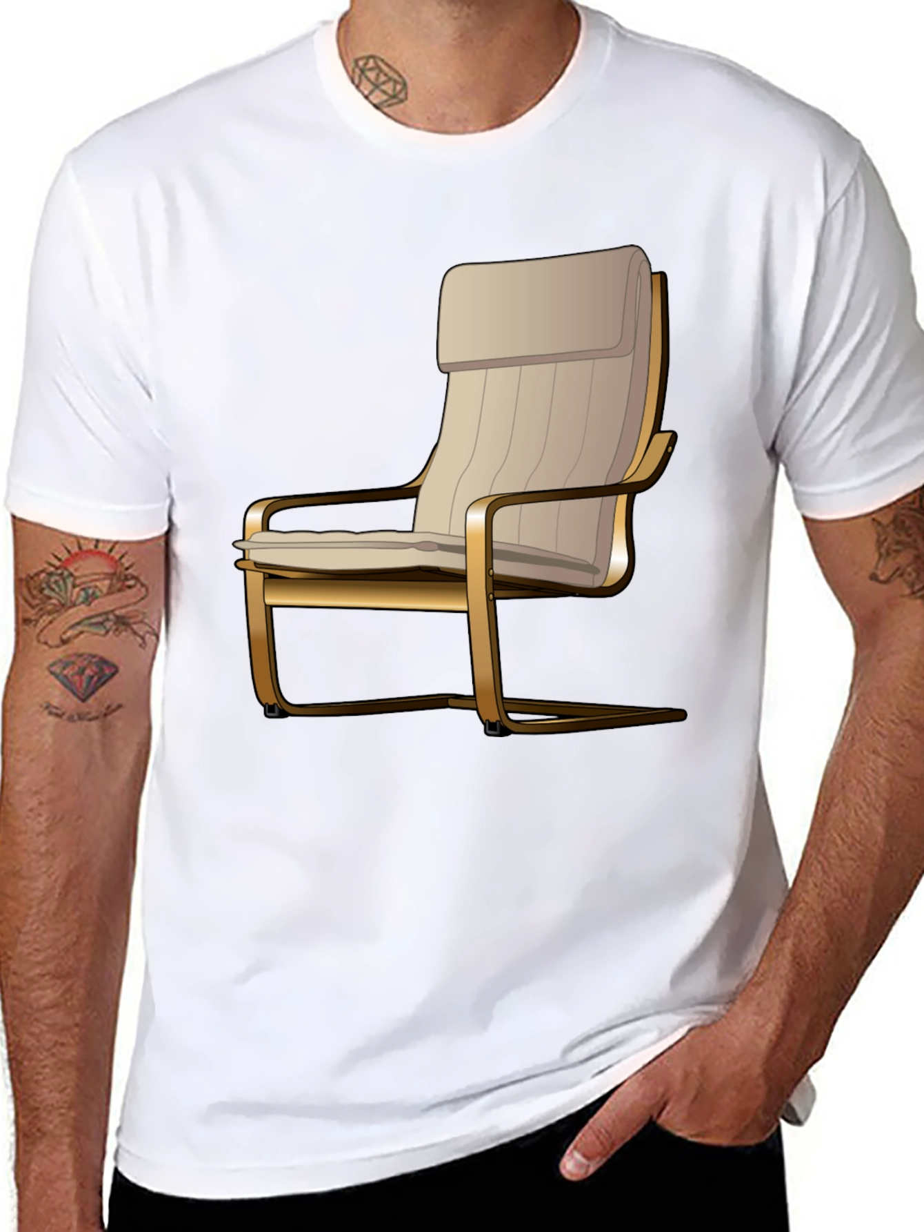 Black Modern Chair Graphic Tee - Stylish Comfort view 8