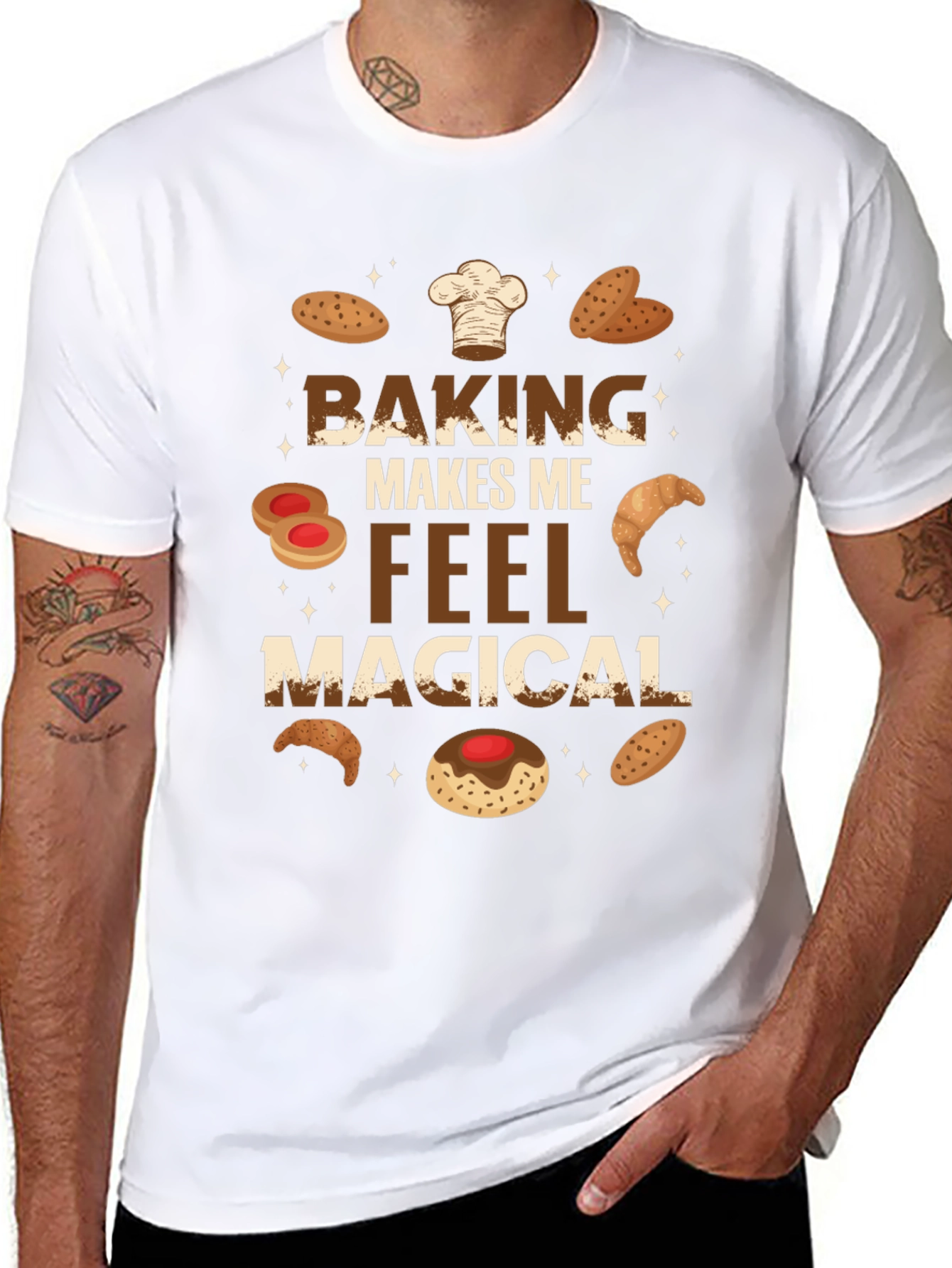 Black Baking Makes Me Feel Magical T-Shirt view 8