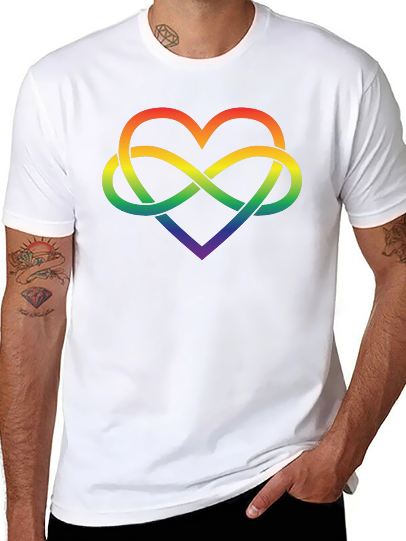 Black Rainbow Infinity Heart Graphic Tee view 8
