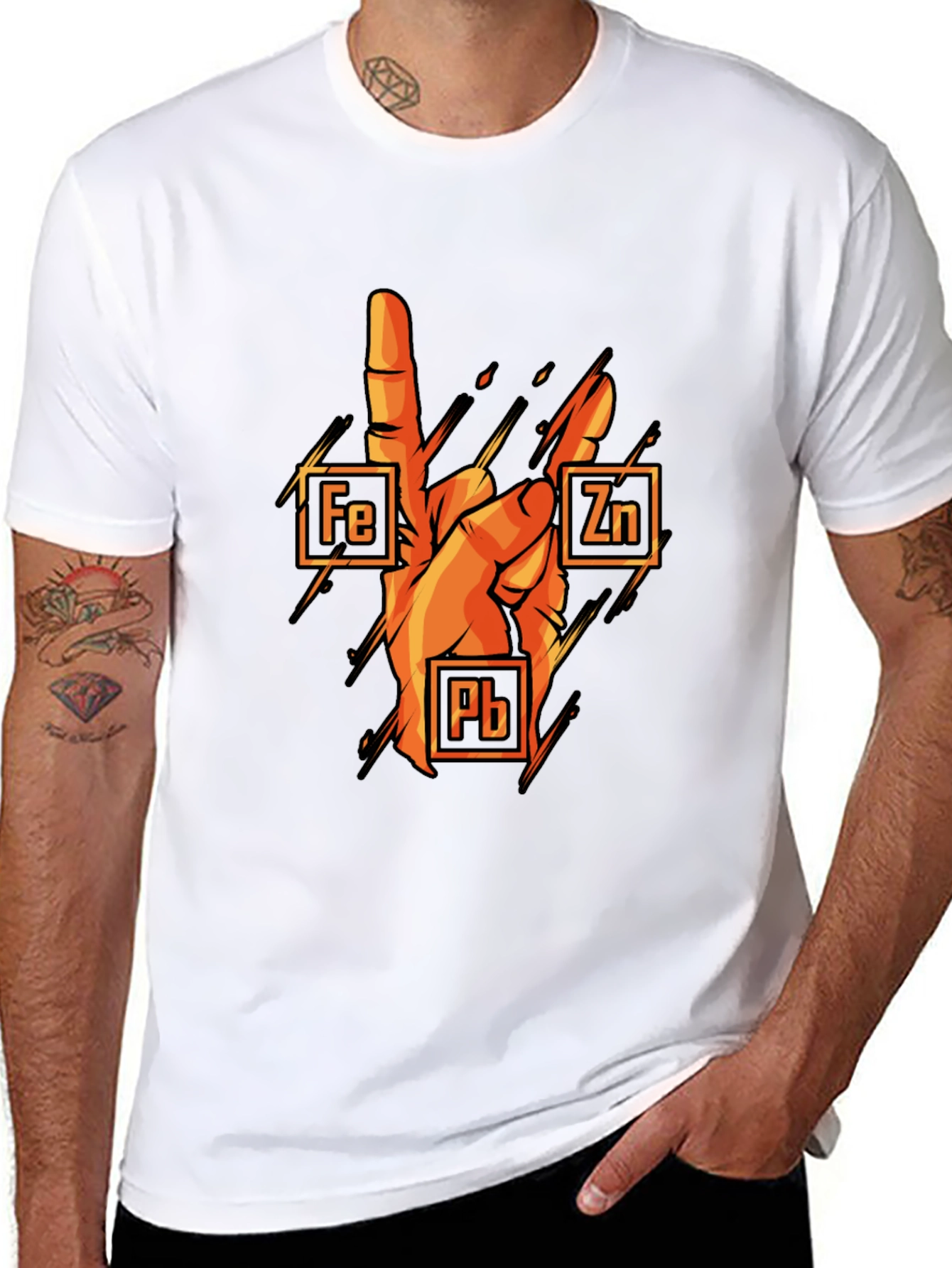 Black Rock On Chemistry T-Shirt: Iron, Zinc, Lead view 8