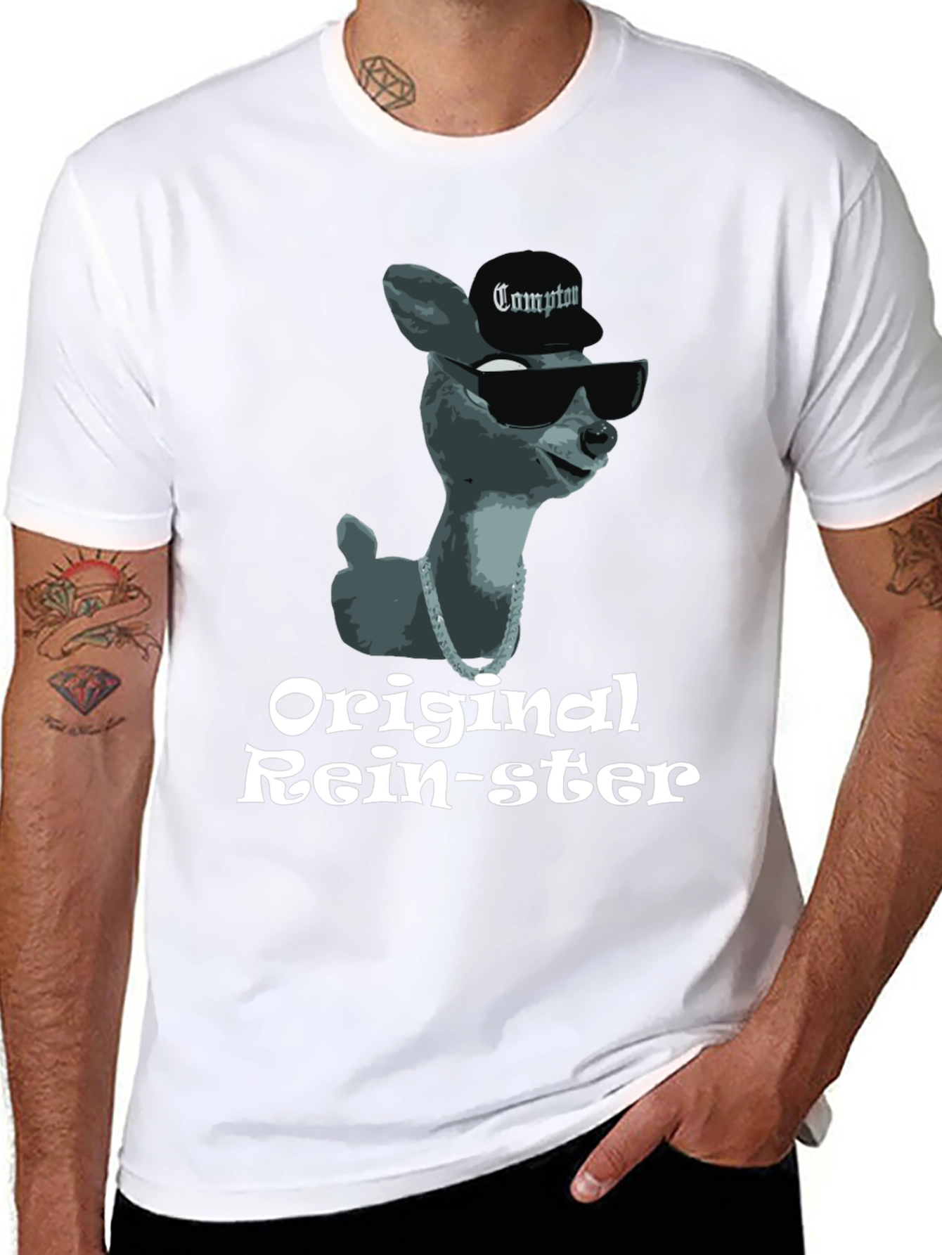 Black Original Rein-ster T-Shirt Compton Deer view 8
