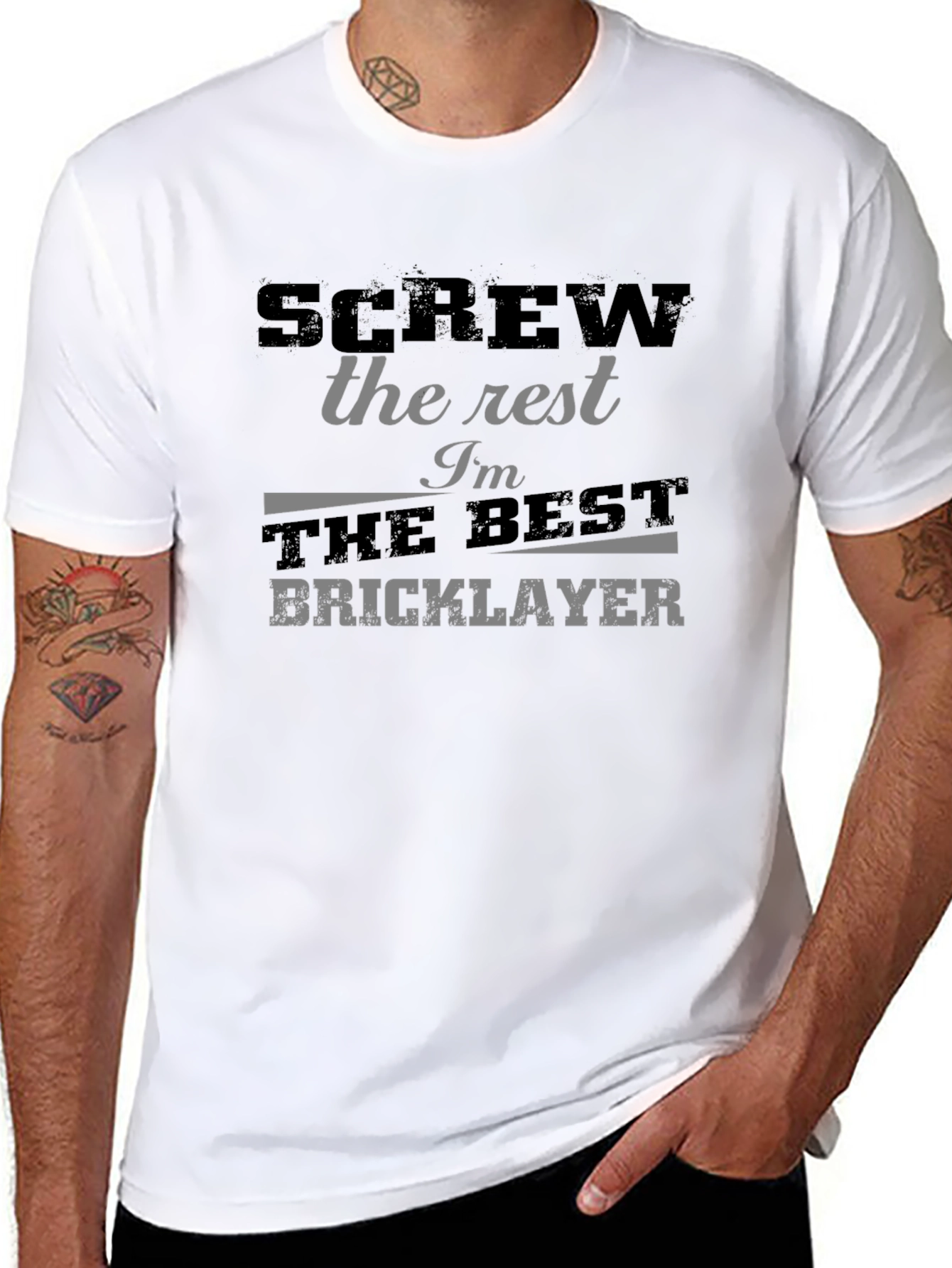 Black Screw the Rest Bricklayer T-Shirt view 8