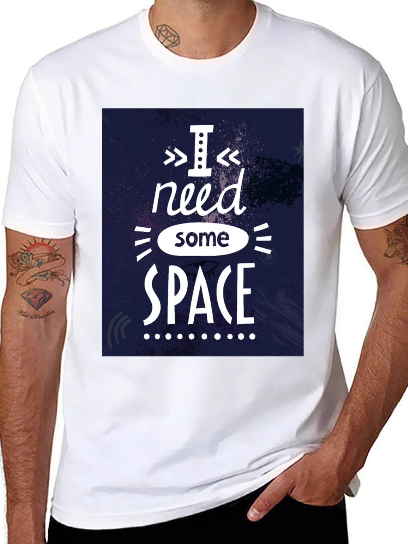 Black I Need Some Space Graphic T-Shirt - Black view 8