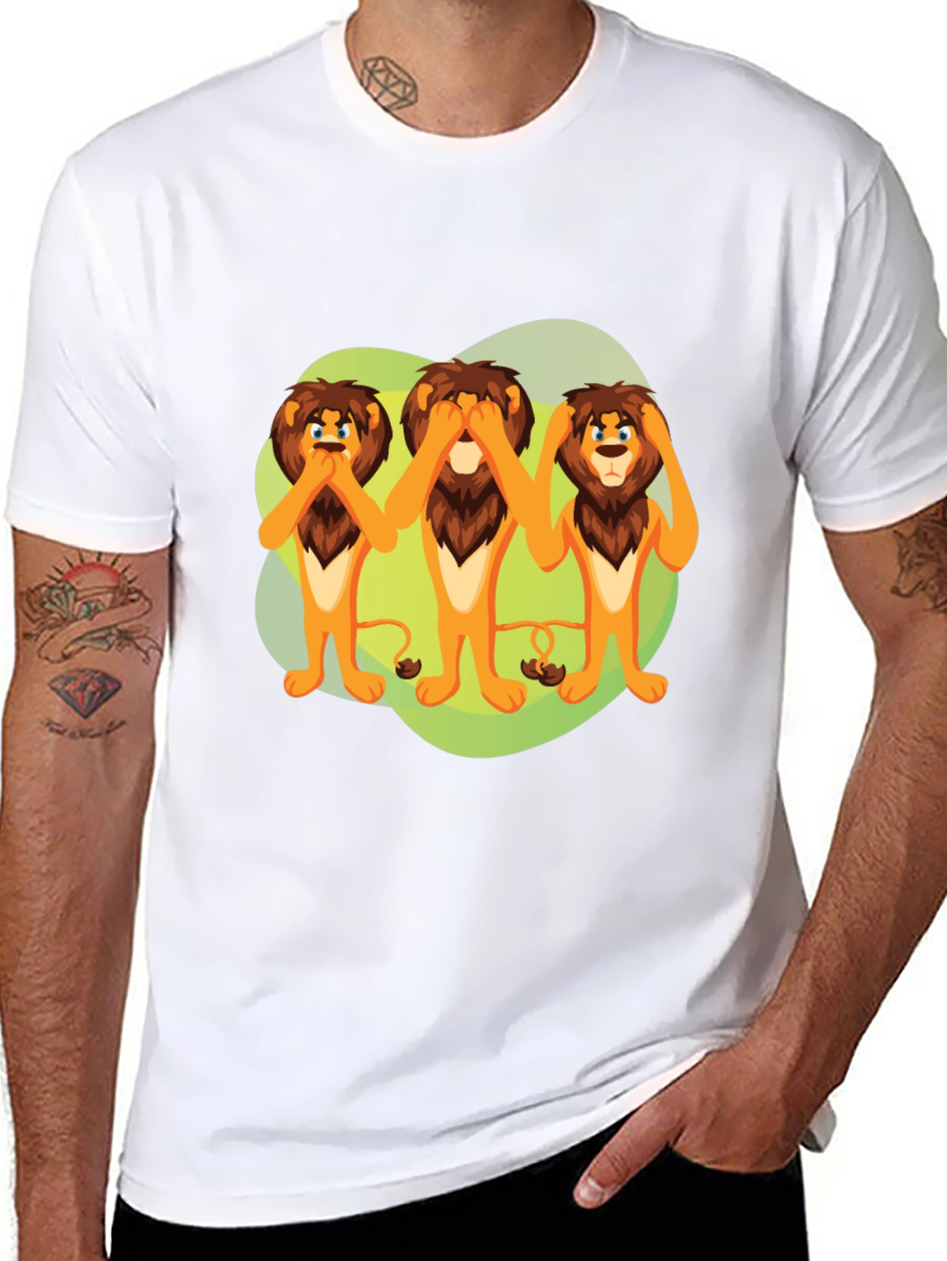 Black Hear, See, Speak No Evil Lions Graphic Tee view 8