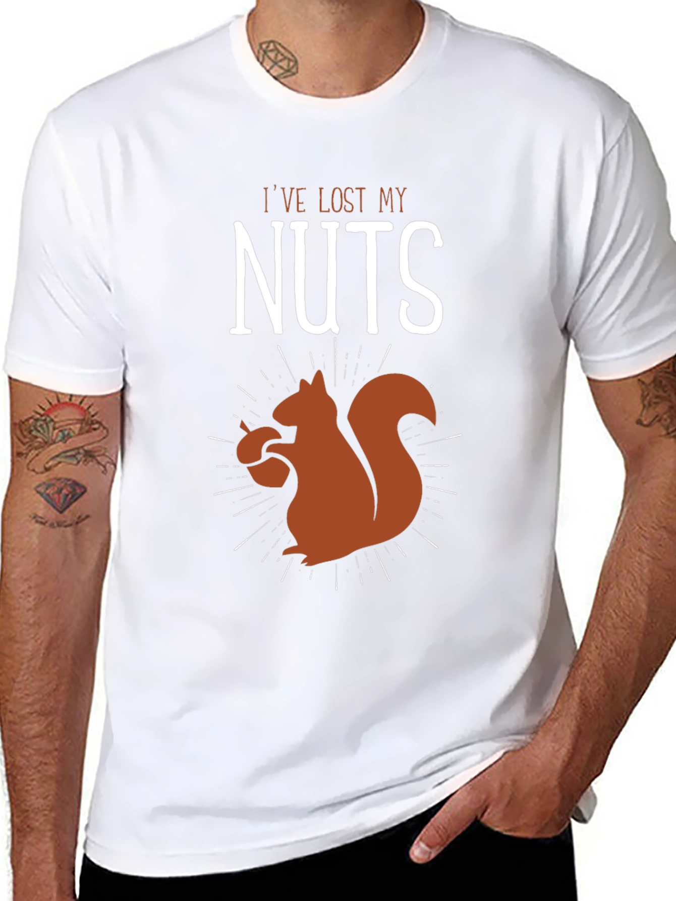 Black I've Lost My Nuts T-Shirt - Funny Squirrel Graphic Tee view 8