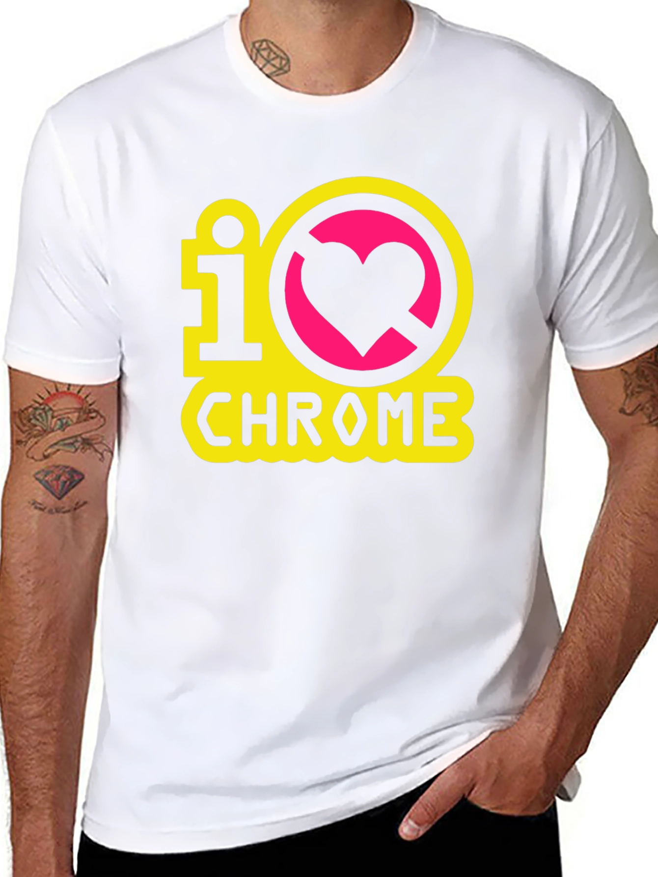 Black I Heart Chrome Black T-Shirt view 8