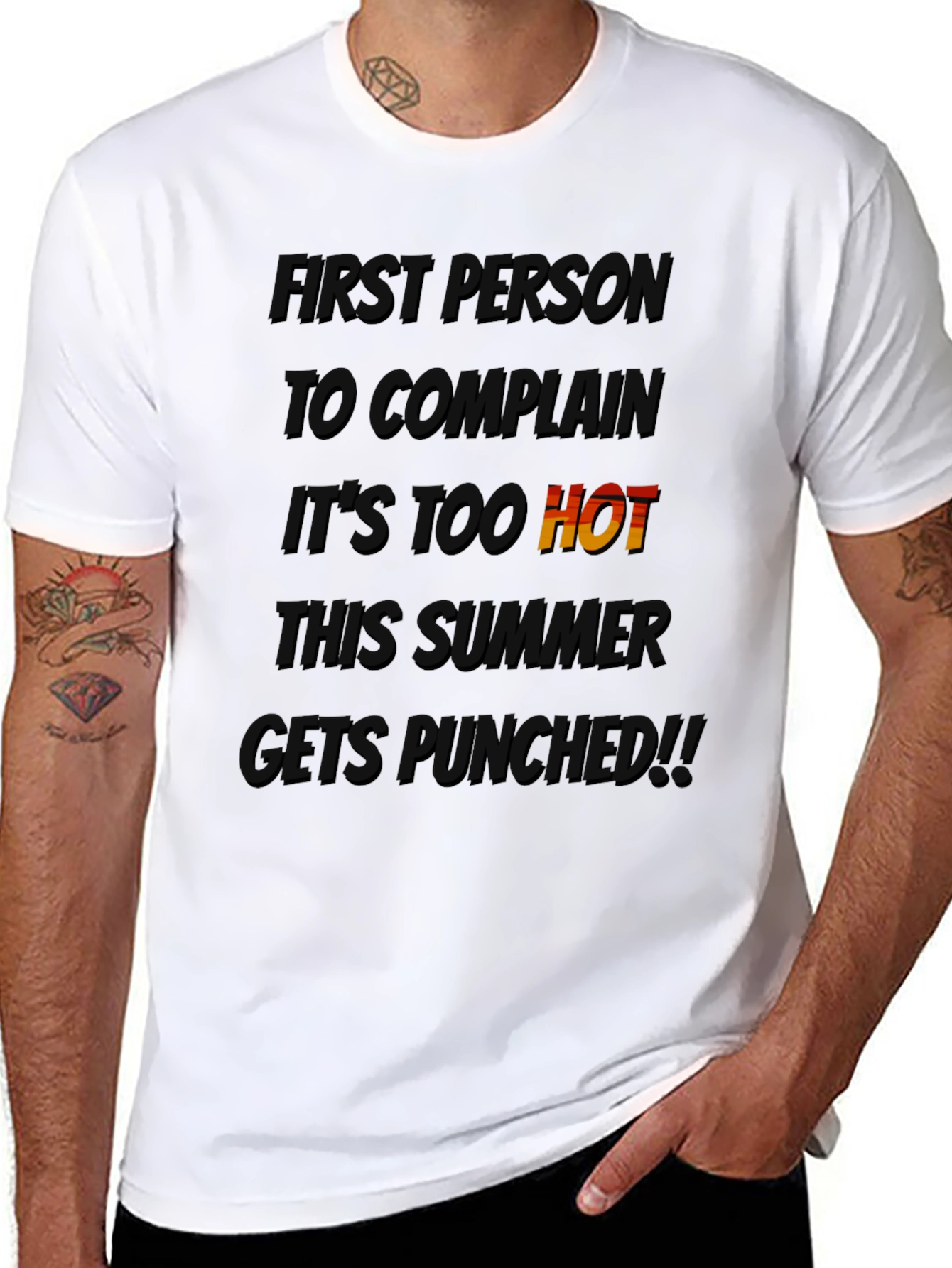 Black Funny Summer T-Shirt: Don't Complain It's Too Hot! view 8