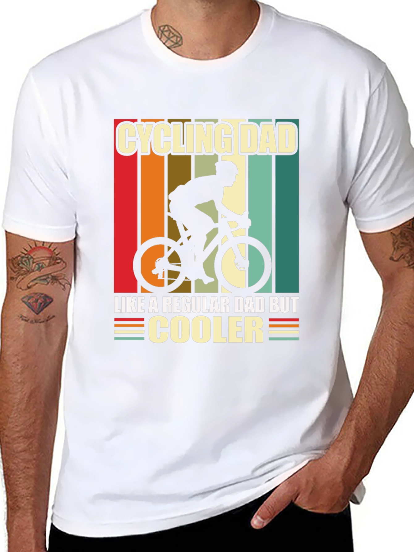 Black Cycling Dad T-Shirt - Like a Regular Dad But Cooler! view 8