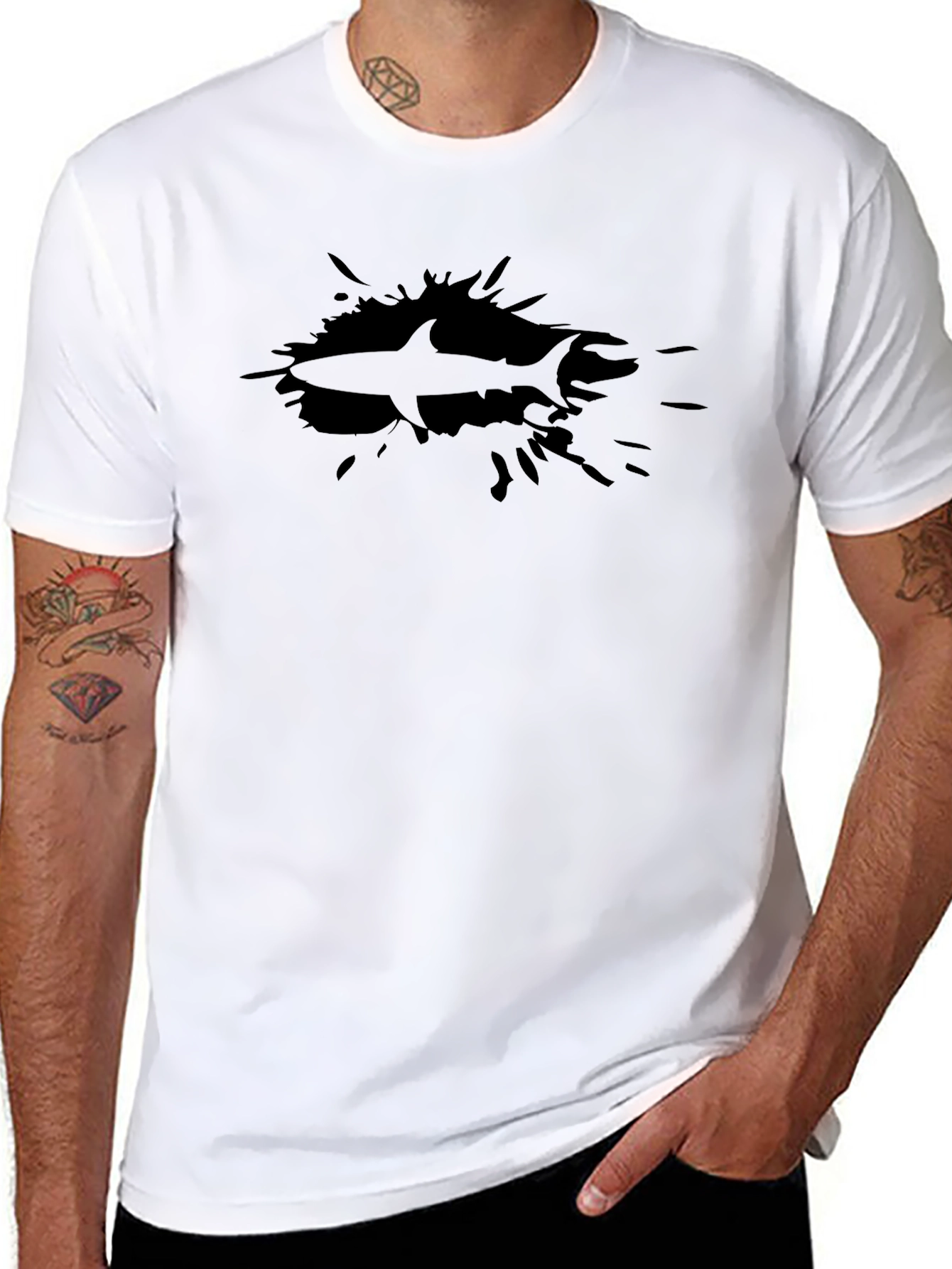 Black Shark Splash T-Shirt - Black view 8