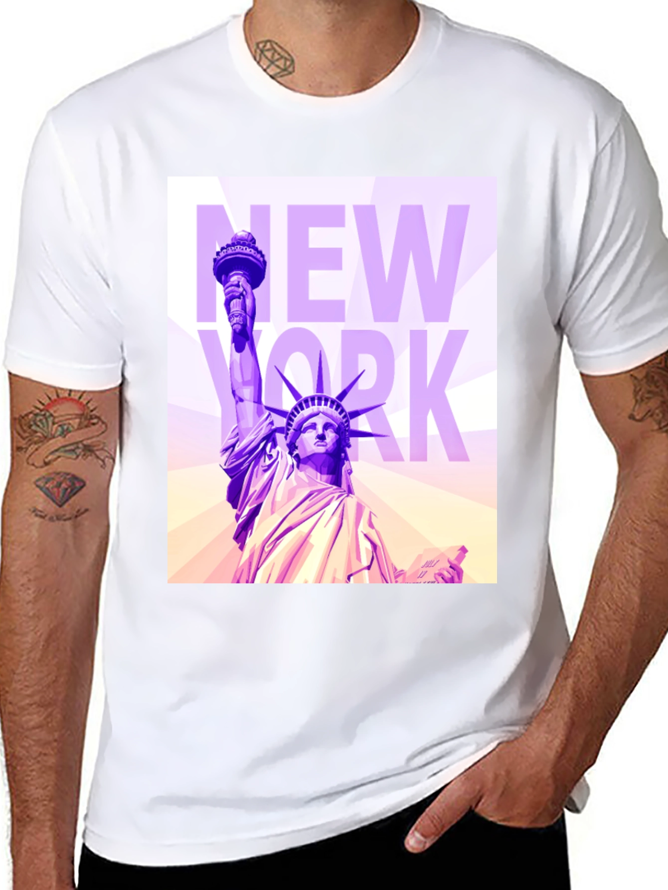 Black Statue of Liberty Graphic Tee view 8