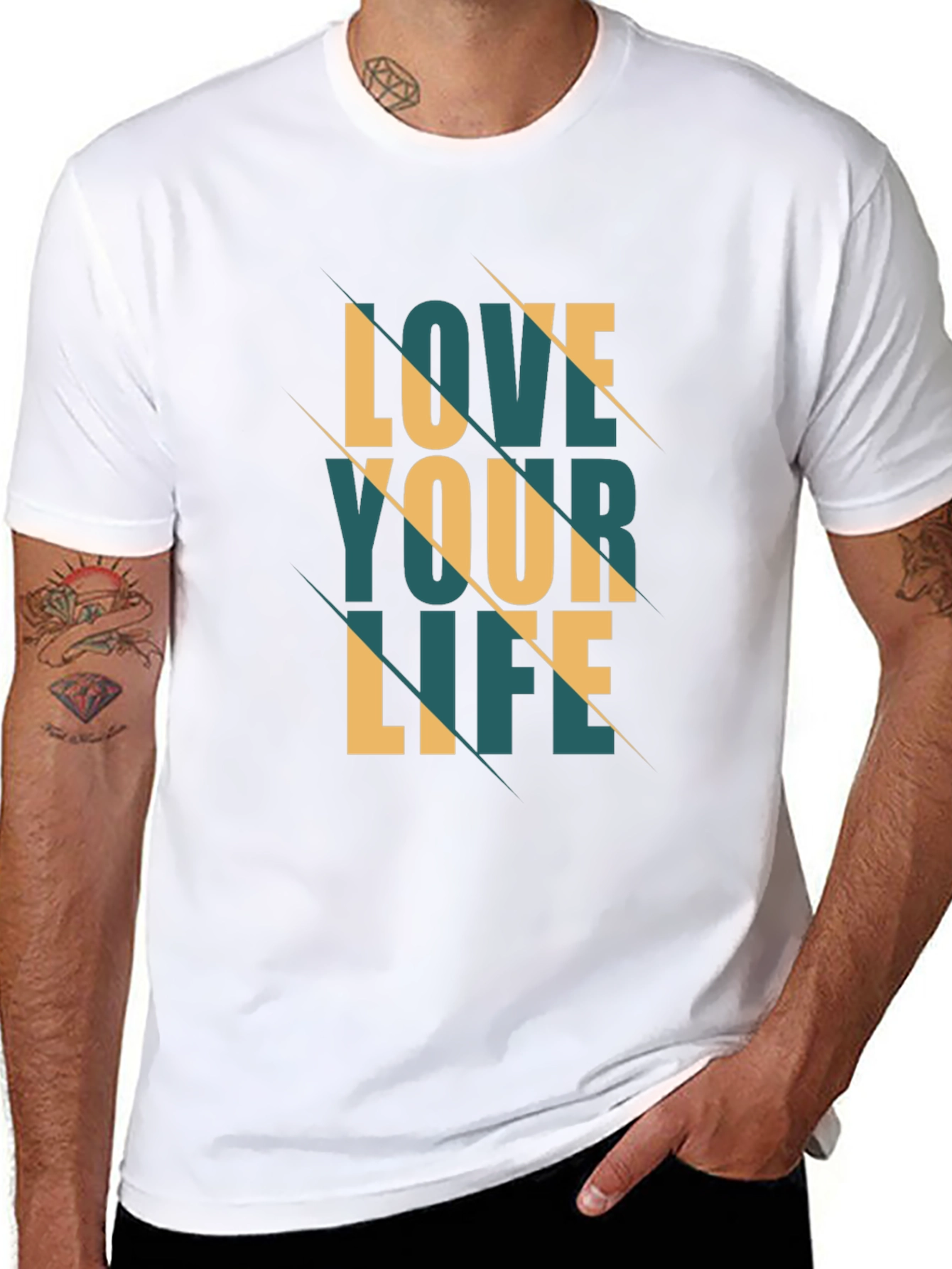 Black Love Your Life Graphic Tee - Stylish Black T-Shirt view 8