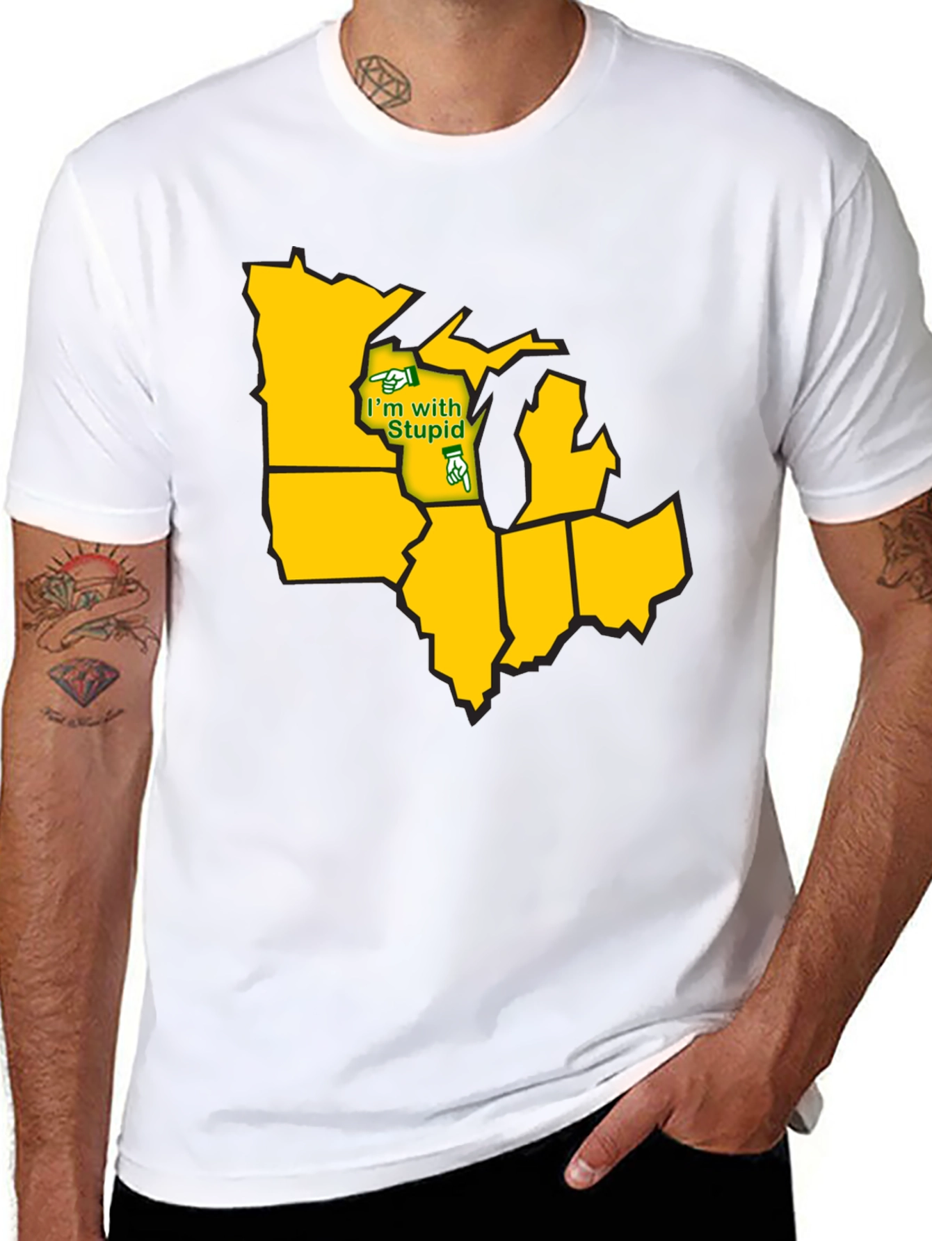 Black Midwest States Funny Humor Graphic T-Shirt view 8