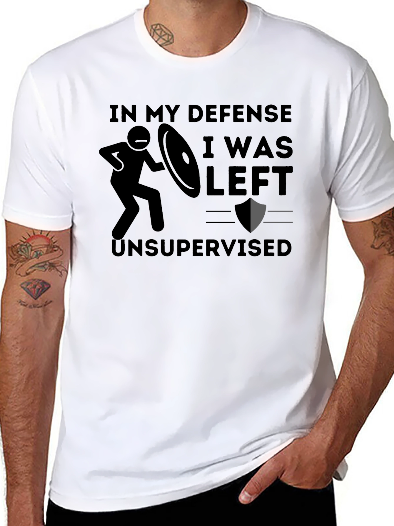 Black In My Defense Unsupervised T-Shirt view 8