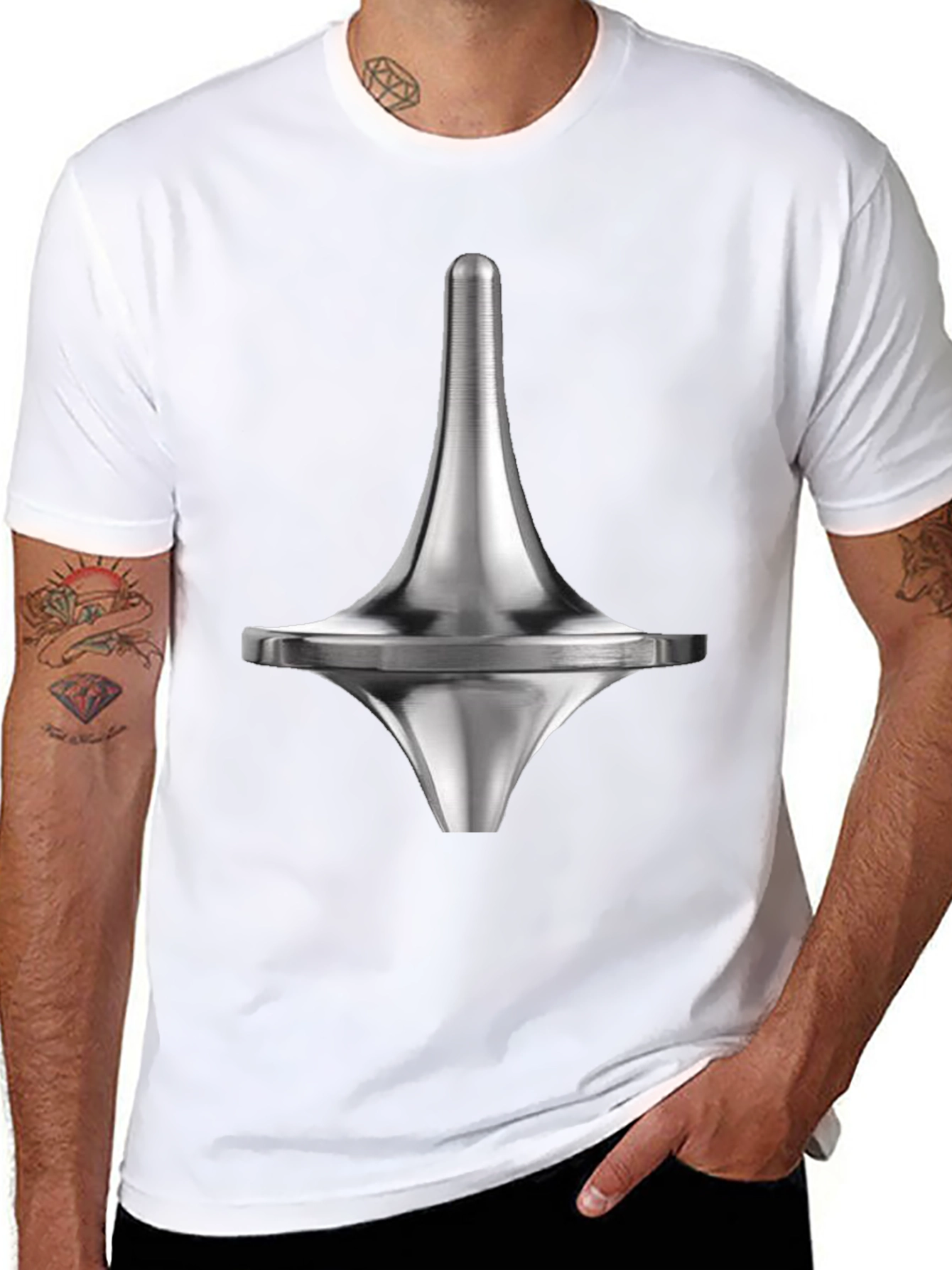 Black Inception Totem T-Shirt - Dream Spinner Design view 8